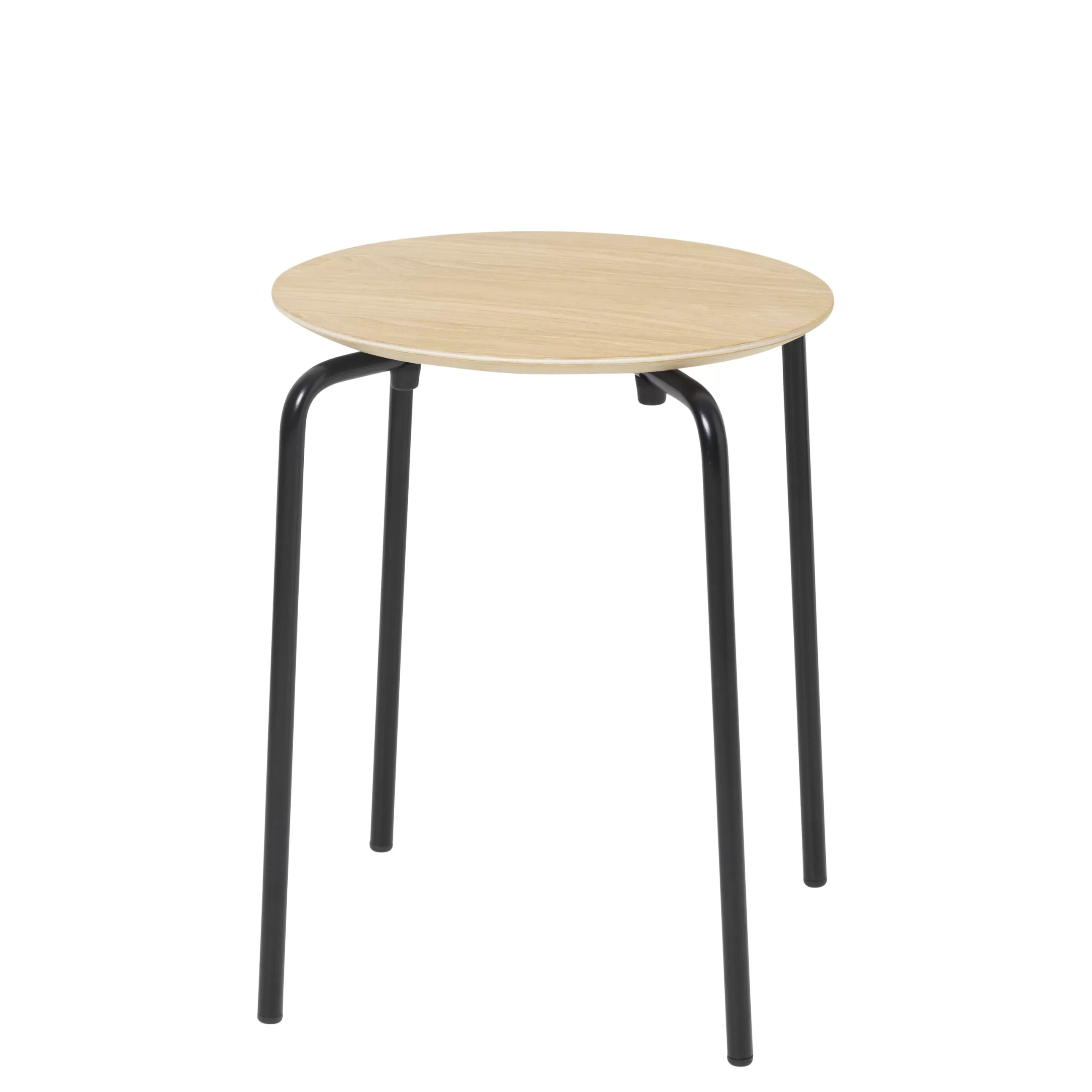 Tabourets Bas>Ferm Living Tabouret Empilable Herman Bois Naturel / Bois & Metal - Chene Naturel - Noir