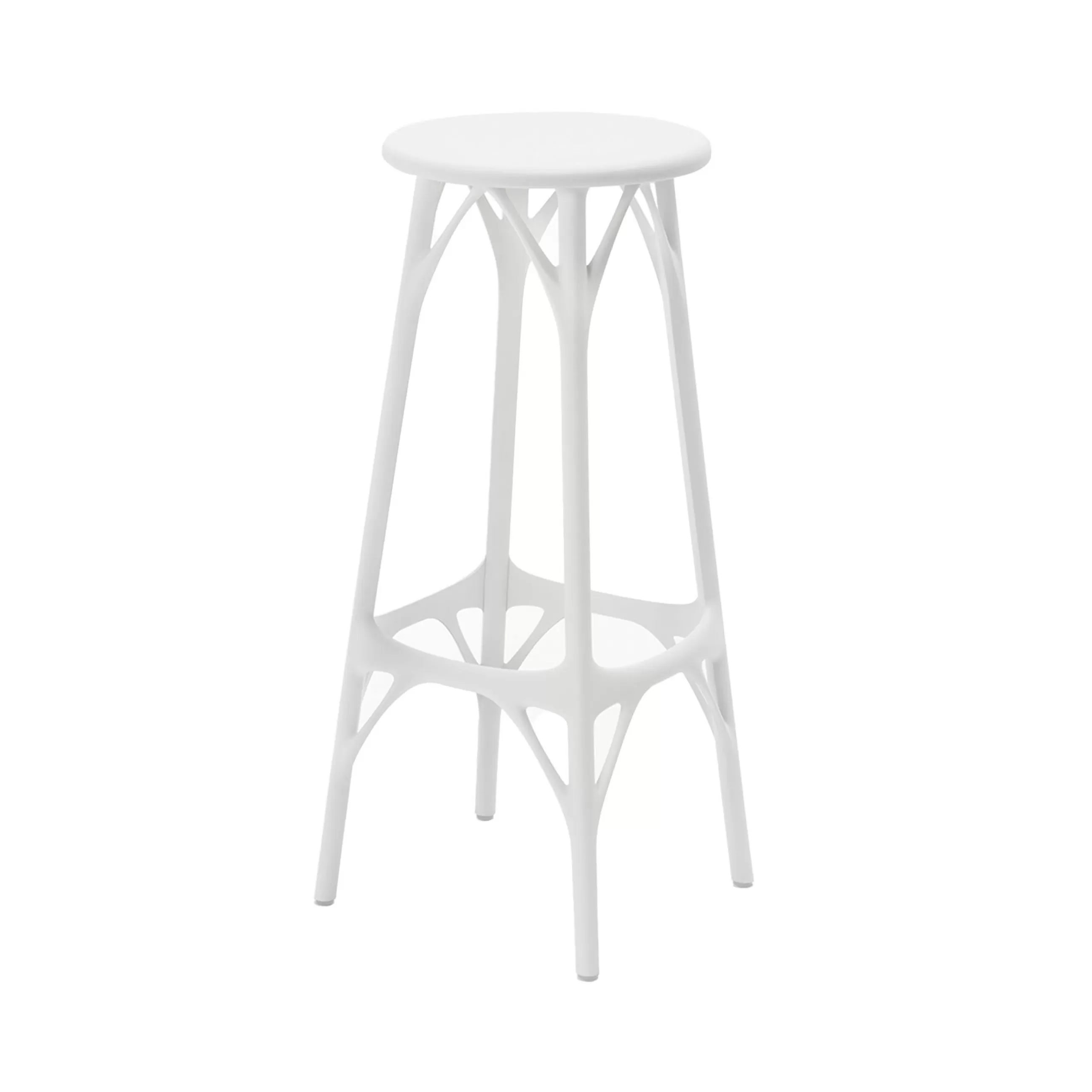 Tabourets De Bar D'extérieur>Kartell Tabouret Haut A.I. Light Plastique/ H 75 Cm - Concu Par Intelligence Artificielle / Recycle - Blanc