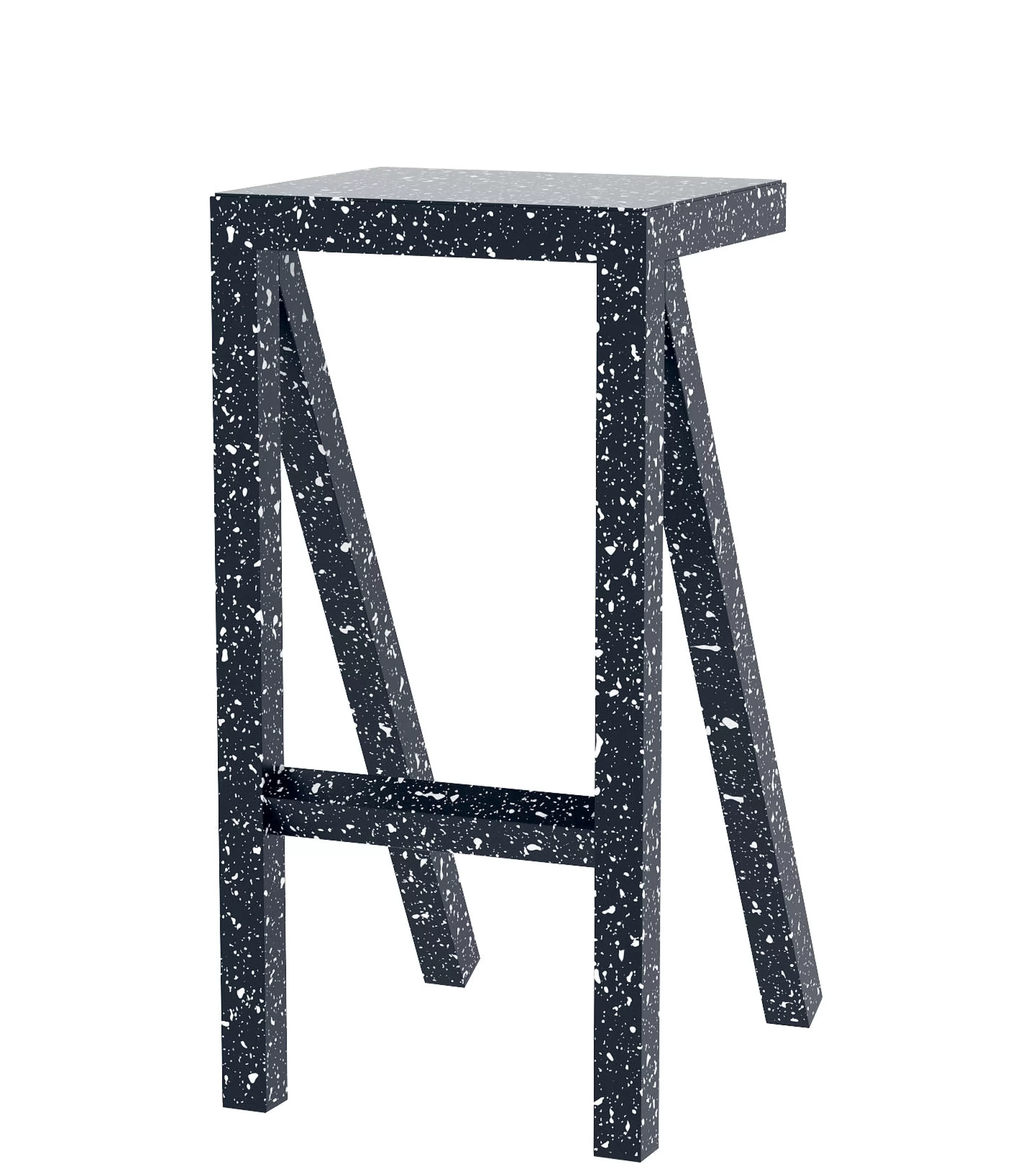 Tabourets De Bar D'extérieur>Magis Tabouret Haut Bureaurama Metal Noir / H 74 Cm - Outdoor - Blanc - Noir
