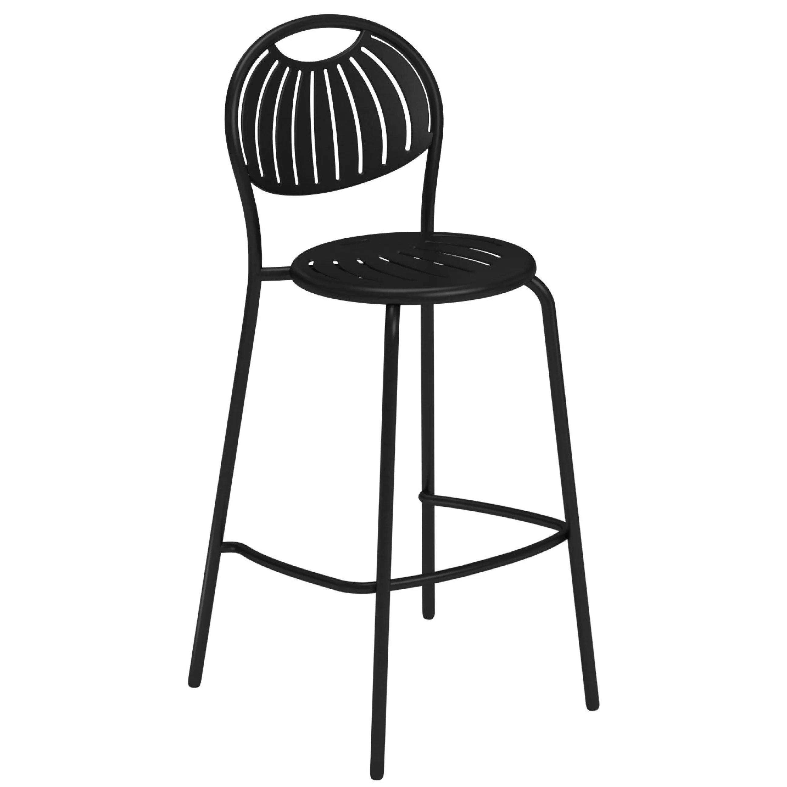 Tabourets De Bar D'extérieur>Emu Tabouret Haut Coupole Metal/ H 75 Cm - Noir