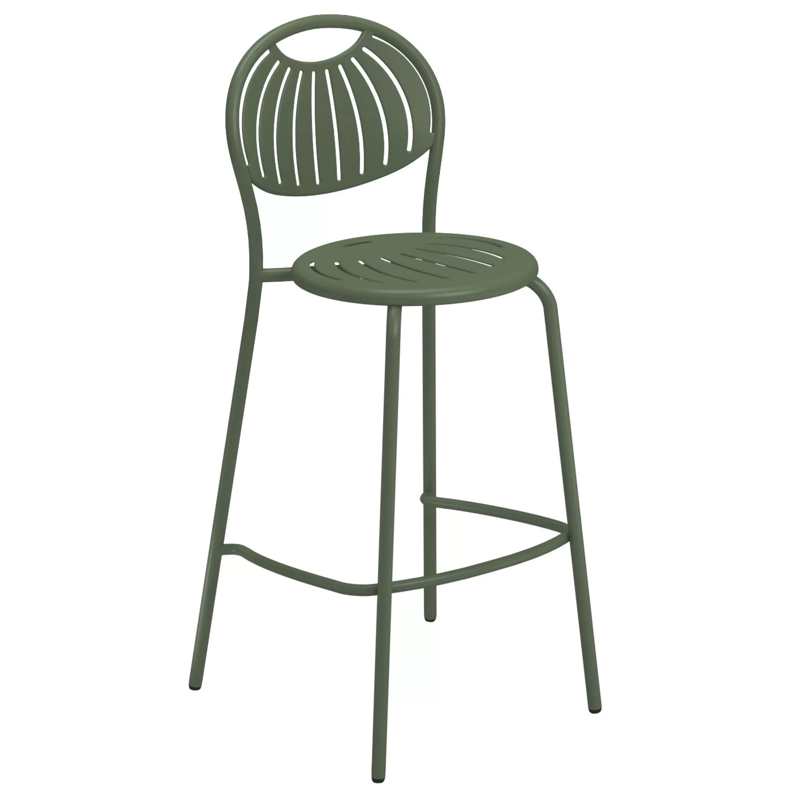 Tabourets De Bar D'extérieur>Emu Tabouret Haut Coupole Metal Vert / H 75 Cm - Vert Militaire