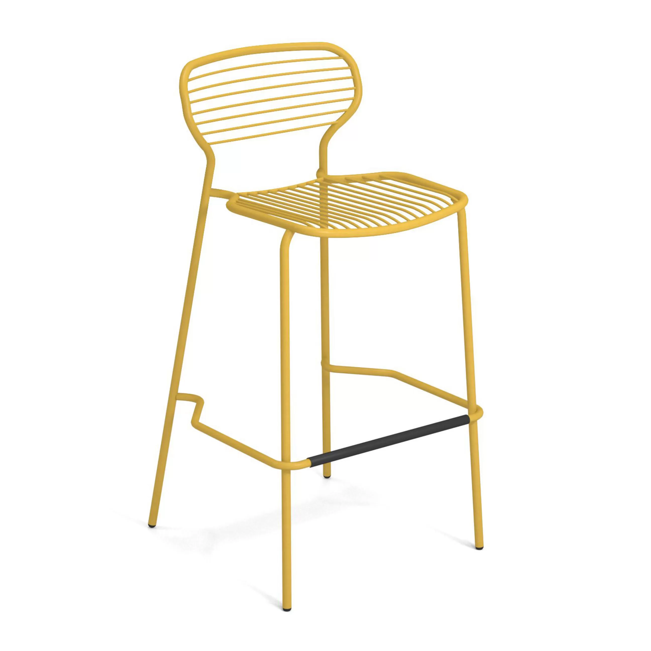 Tabourets De Bar D'extérieur>Emu Tabouret Haut Empilable Apero Metal Jaune / H 75 Cm - Jaune Curry