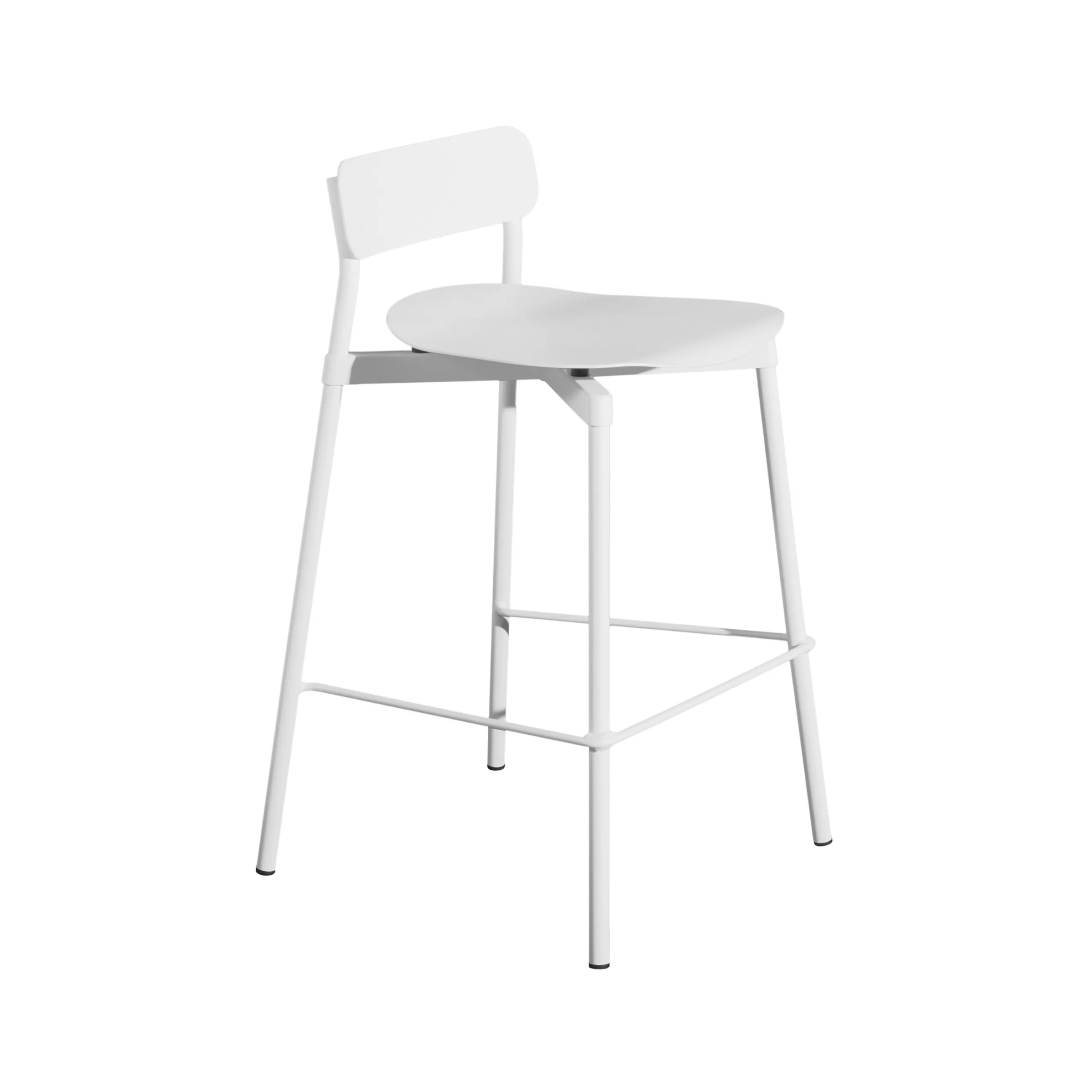 Tabourets De Bar D'extérieur>Petite Friture Tabouret Haut Empilable Fromme Metal/ H 65 Cm - Aluminium - Blanc