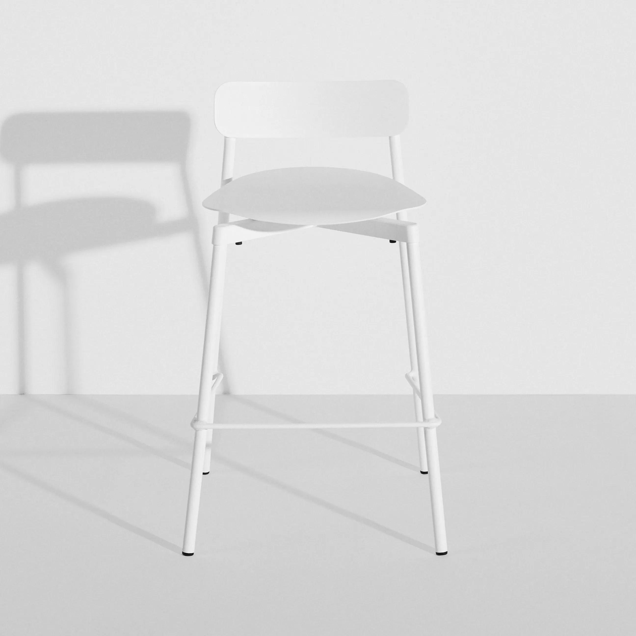 Tabourets De Bar D'extérieur>Petite Friture Tabouret Haut Empilable Fromme Metal/ H 65 Cm - Aluminium - Blanc