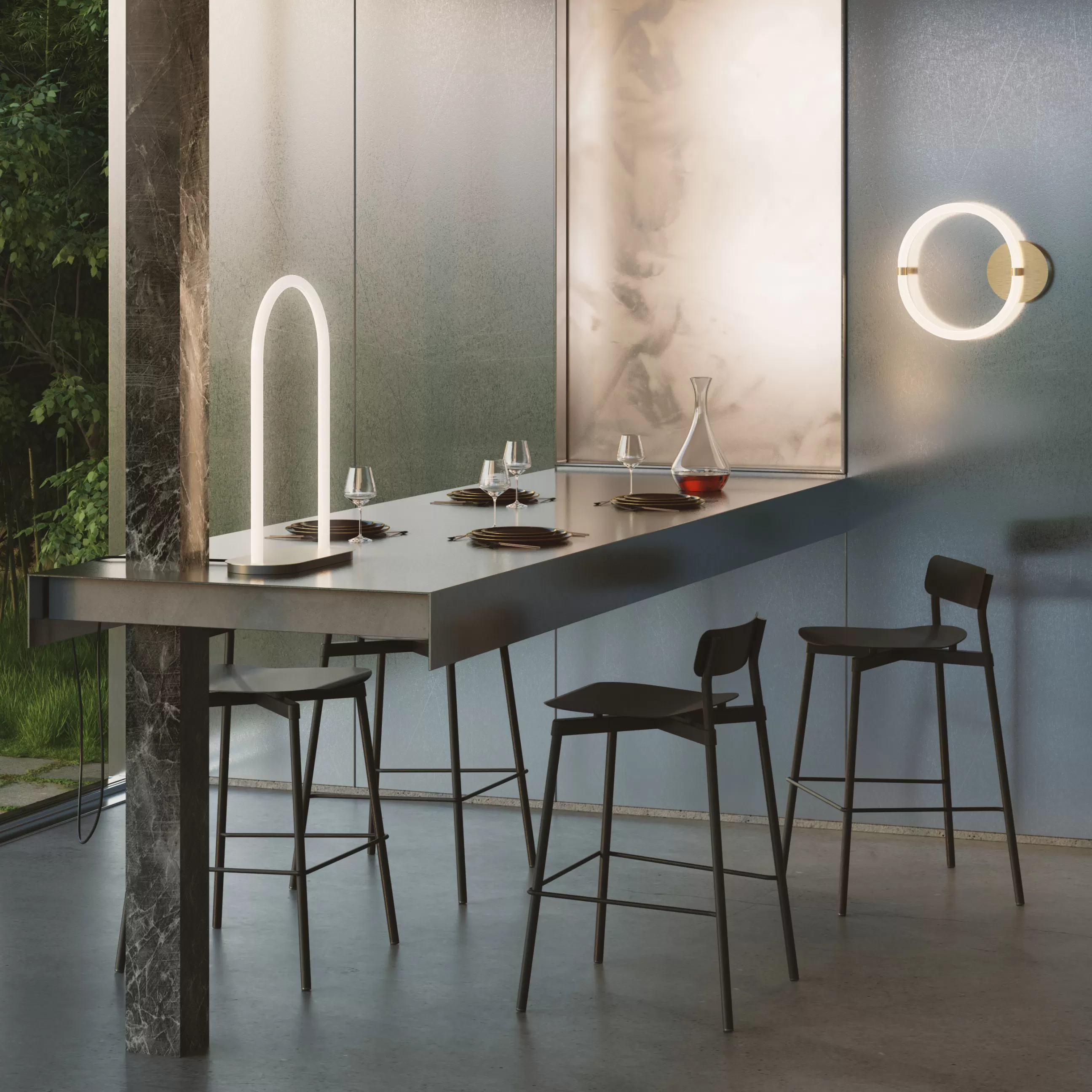 Tabourets De Bar D'extérieur>Petite Friture Tabouret Haut Empilable Fromme Metal/ H 65 Cm - Aluminium - Blanc