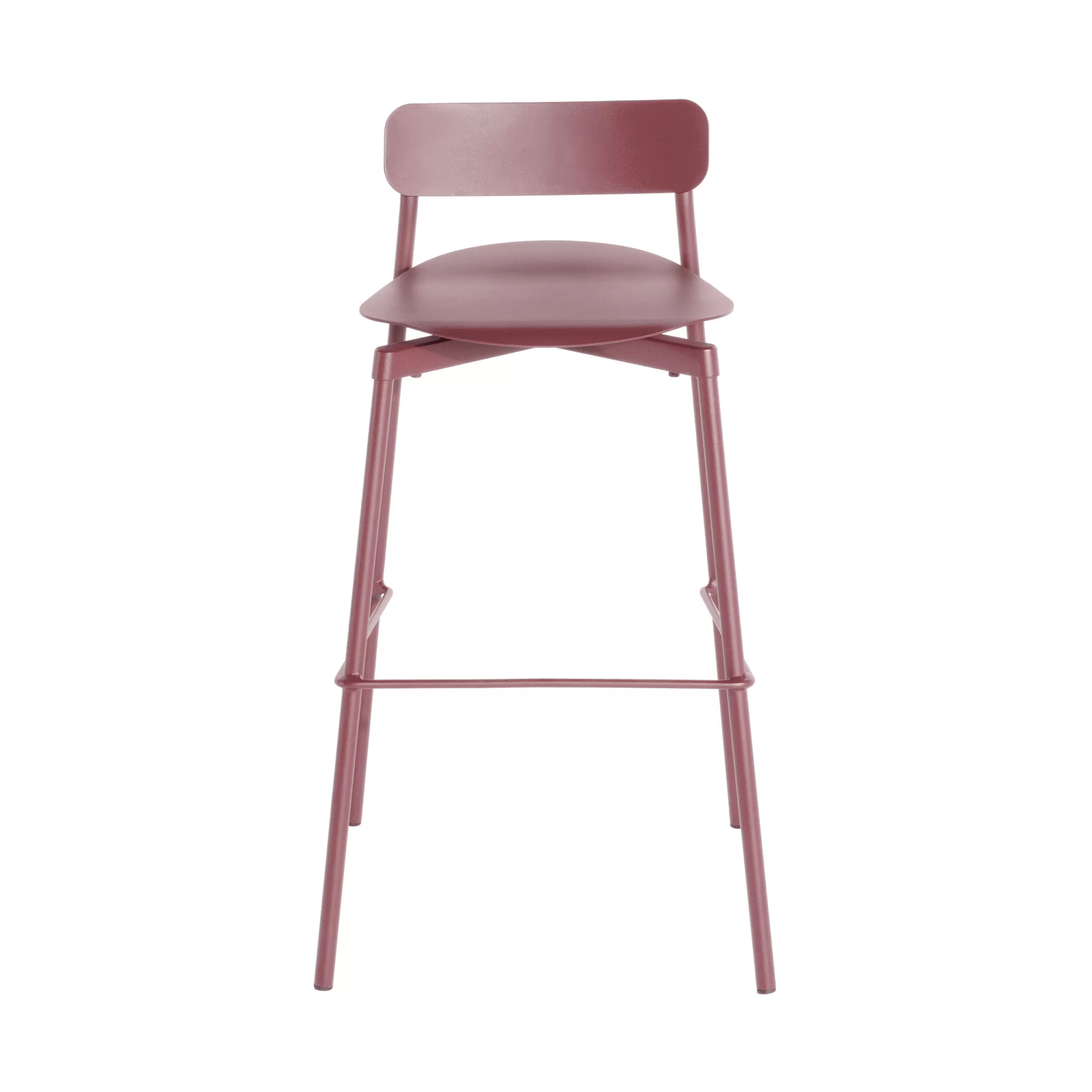 Tabourets De Bar D'extérieur>Petite Friture Tabouret Haut Empilable Fromme Metal Rouge / H 75 Cm - Aluminium - Rouge Brun