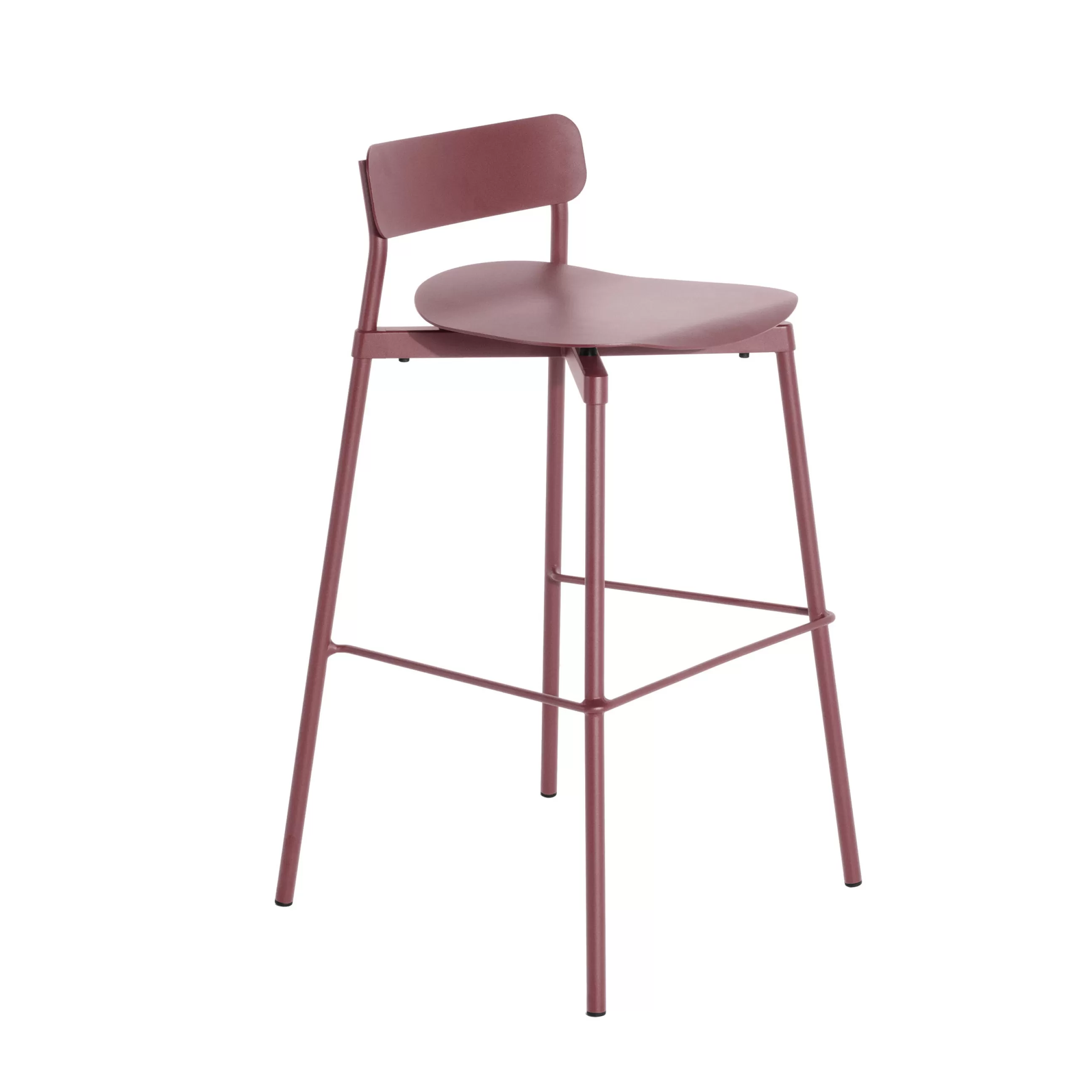 Tabourets De Bar D'extérieur>Petite Friture Tabouret Haut Empilable Fromme Metal Rouge / H 75 Cm - Aluminium - Rouge Brun