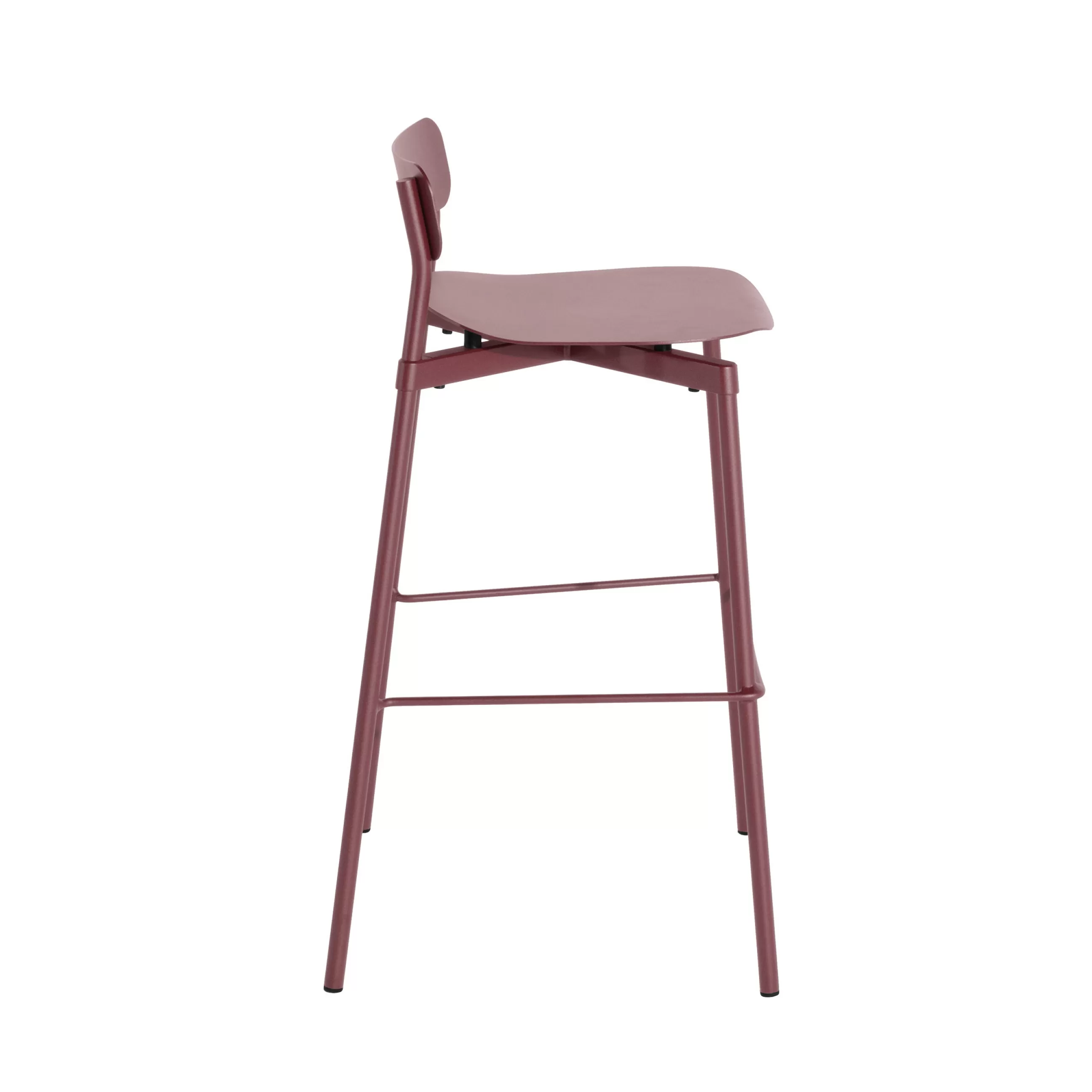 Tabourets De Bar D'extérieur>Petite Friture Tabouret Haut Empilable Fromme Metal Rouge / H 75 Cm - Aluminium - Rouge Brun