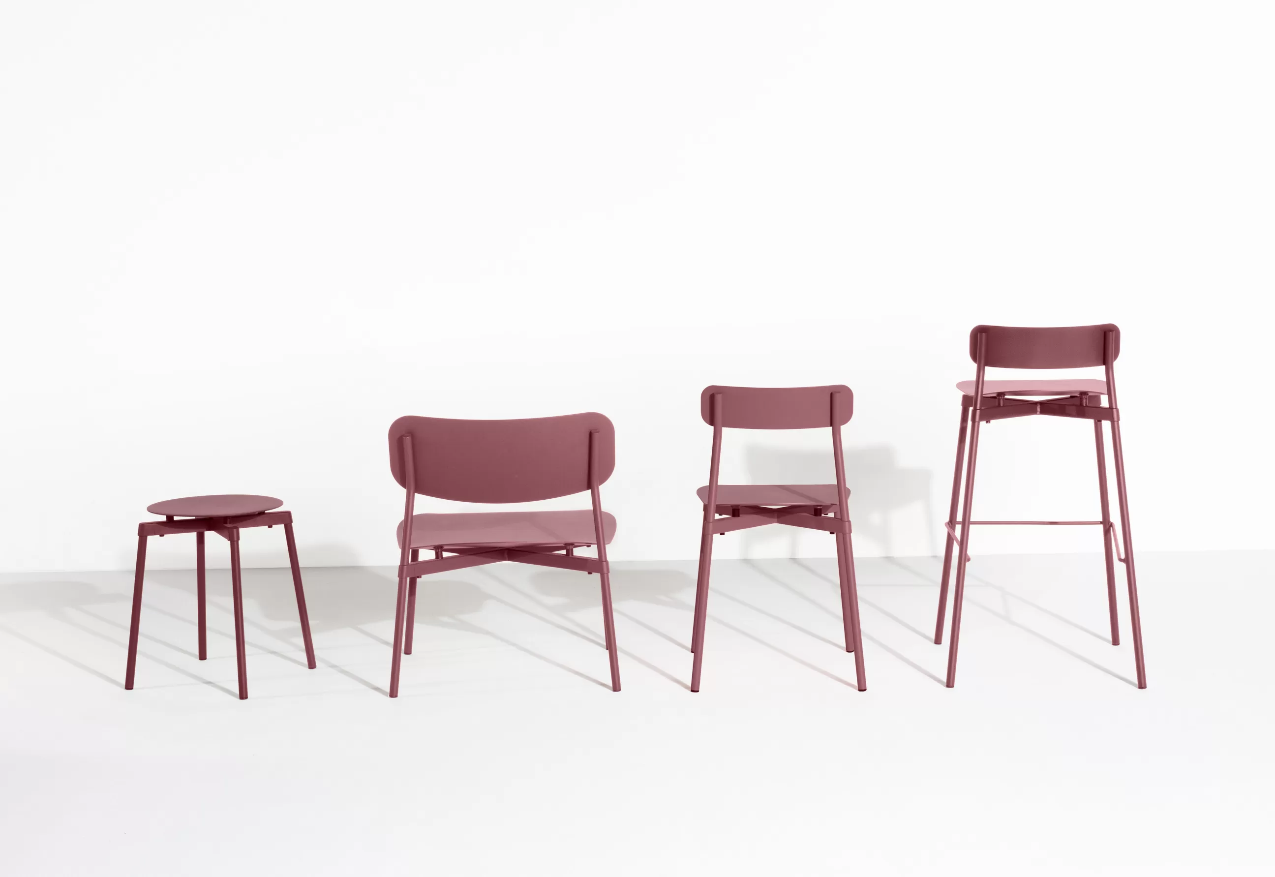 Tabourets De Bar D'extérieur>Petite Friture Tabouret Haut Empilable Fromme Metal Rouge / H 75 Cm - Aluminium - Rouge Brun