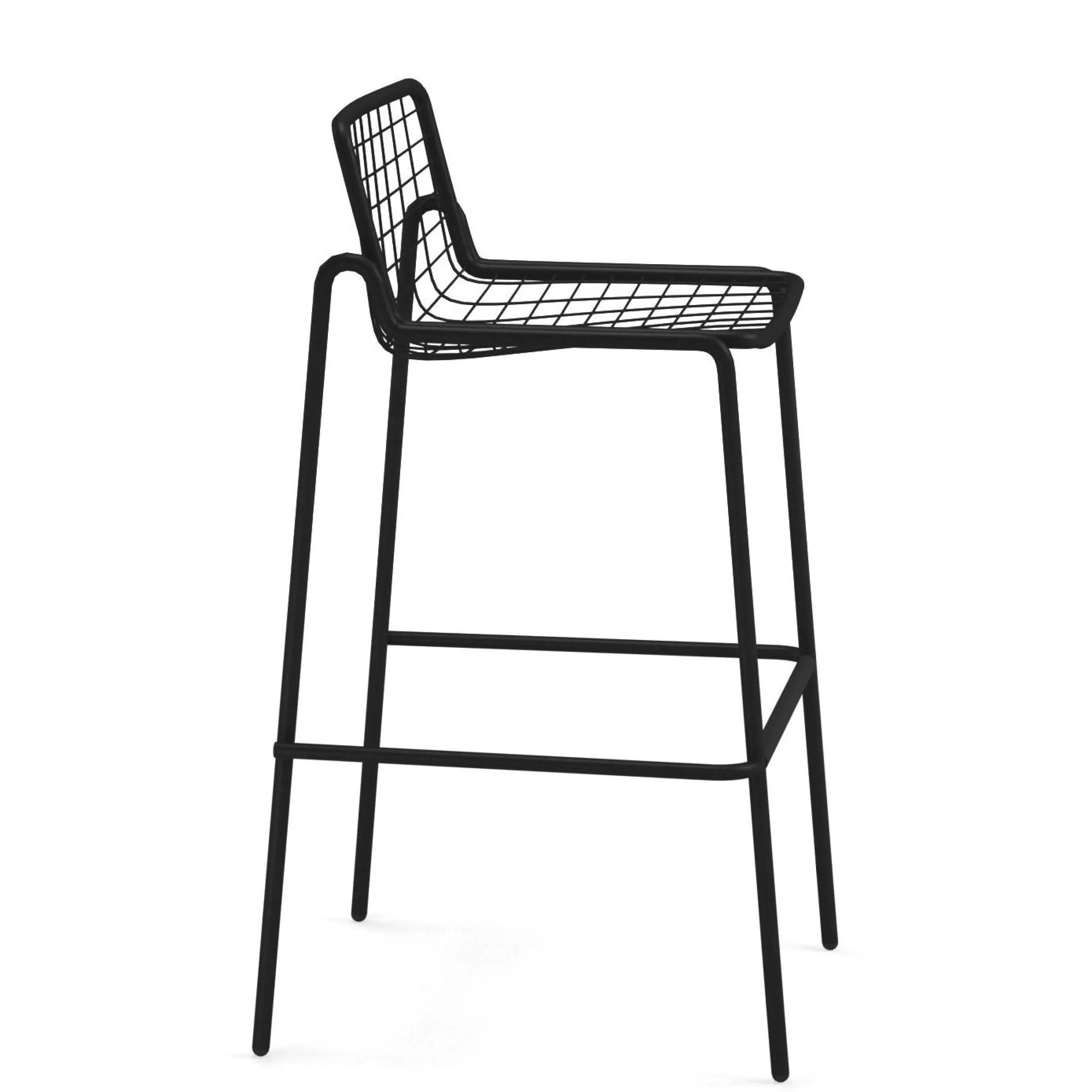 Tabourets De Bar D'extérieur>Emu Tabouret Haut Empilable Rio R50 Metal/ H 74 Cm - Noir