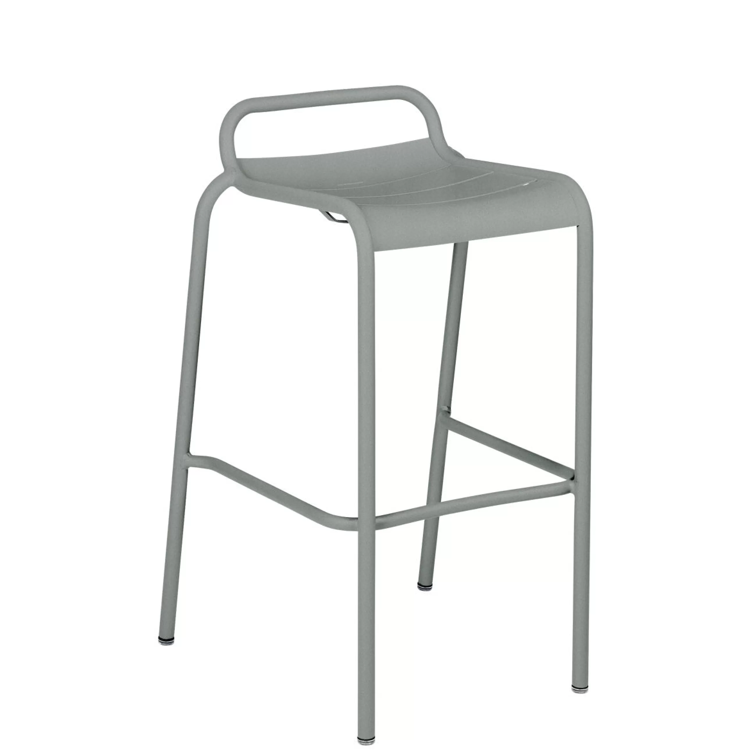 Tabourets De Bar D'extérieur>Fermob Tabouret Haut Luxembourg Metal Gris / Aluminium - H 78 Cm - Gris Lapilli