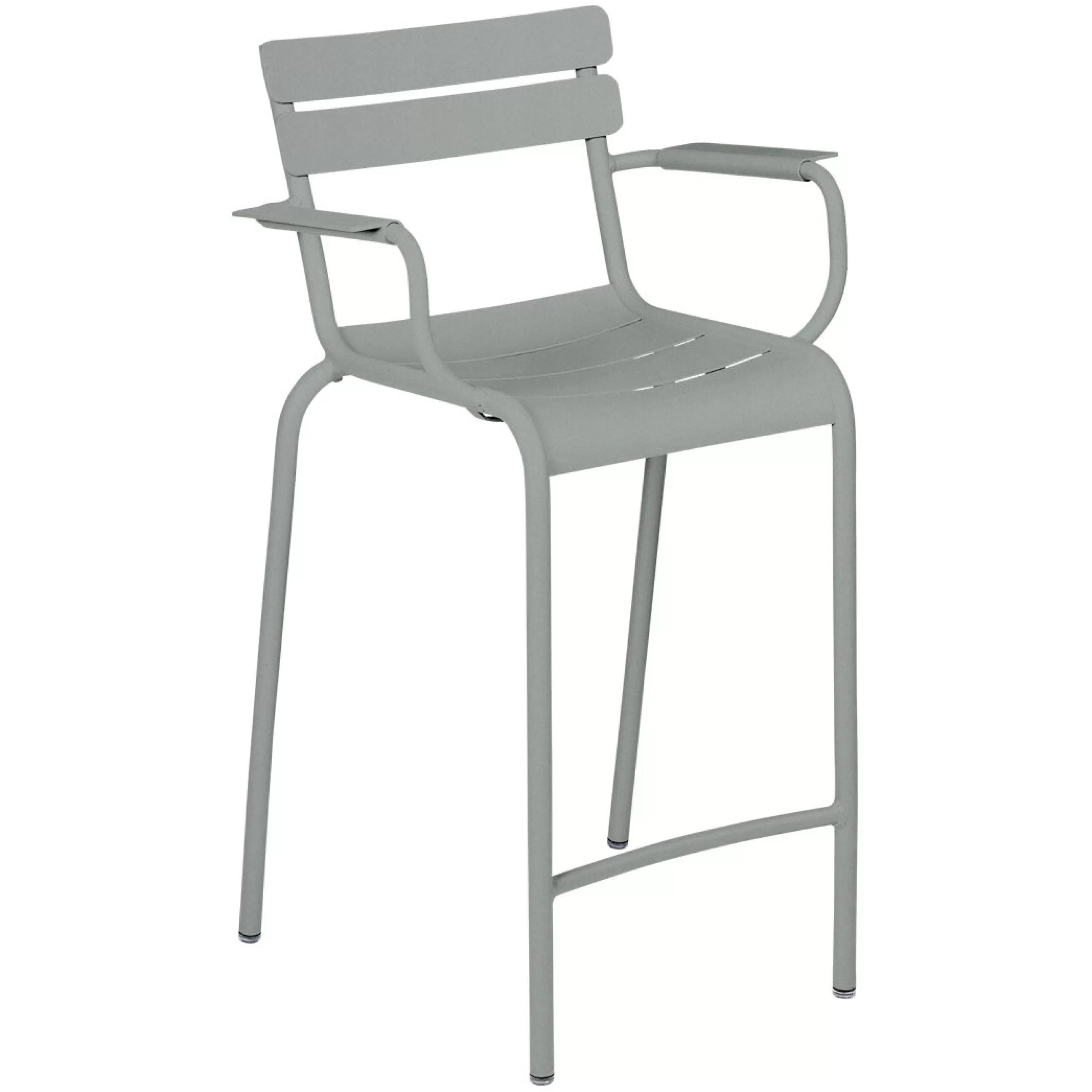 Tabourets De Bar D'extérieur>Fermob Tabouret Haut Luxembourg Metal Gris / Aluminium - H 78 Cm - Gris Lapilli