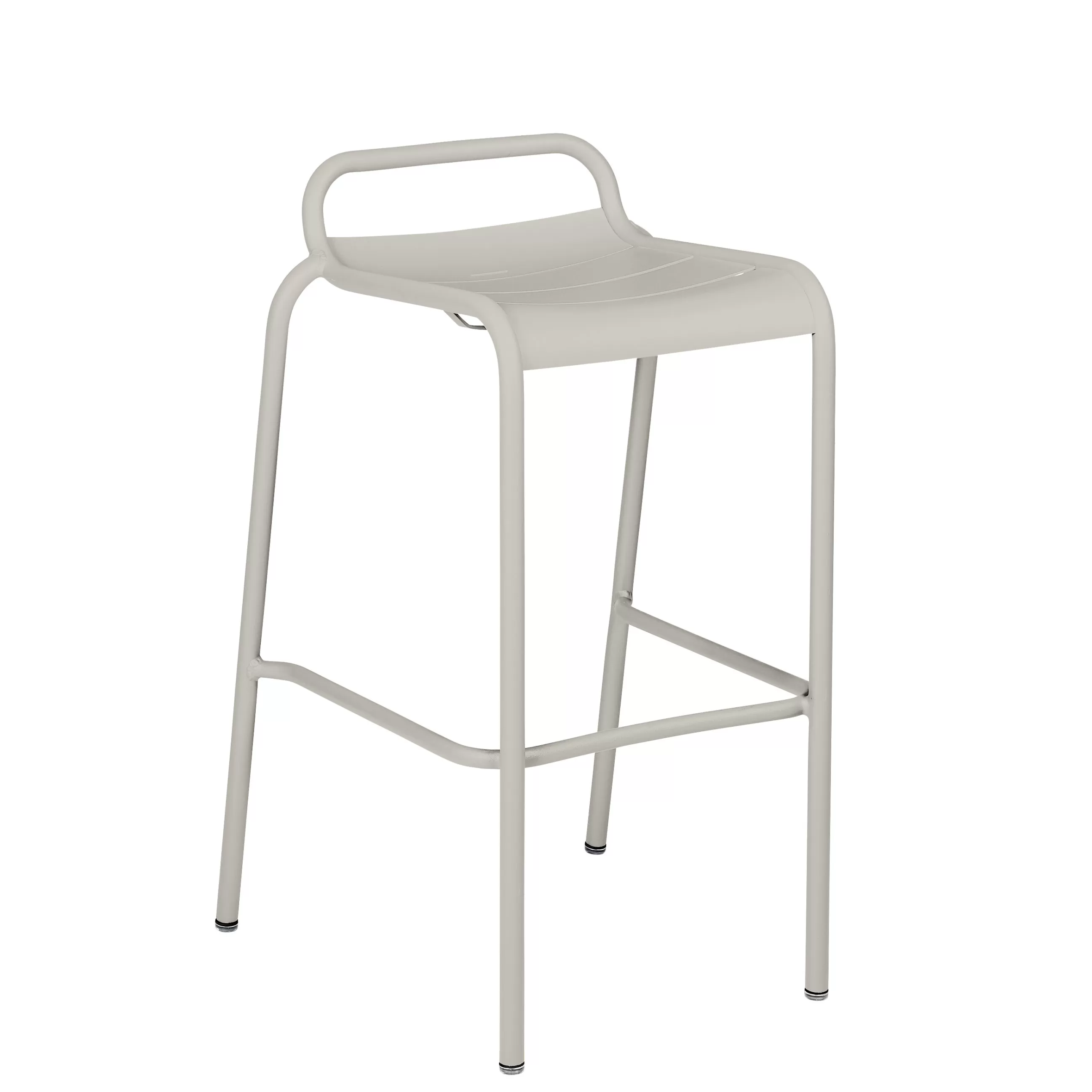 Tabourets De Bar D'extérieur>Fermob Tabouret Haut Luxembourg Metal Gris / Aluminium - H 78 Cm - Gris Argile