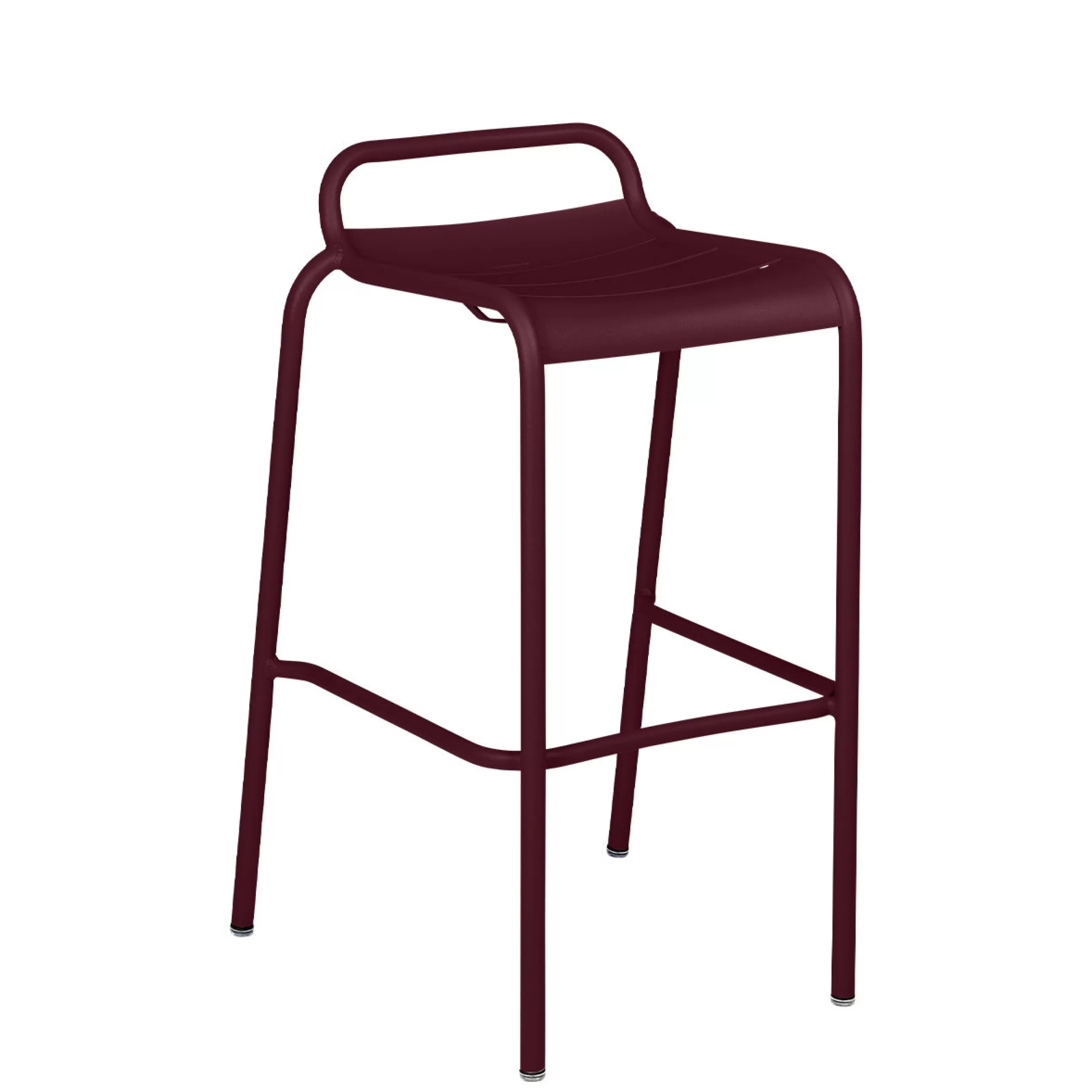 Tabourets De Bar D'extérieur>Fermob Tabouret Haut Luxembourg Metal Rouge / Aluminium - H 78 Cm - Cerise Noire