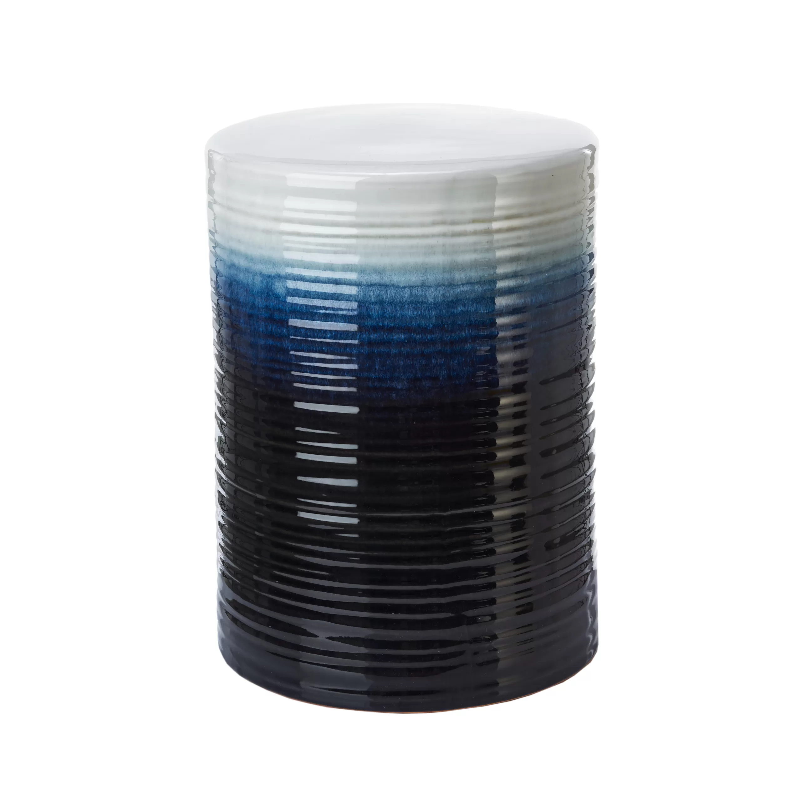Tabourets Bas>Pols Potten Tabouret Lagoon Ceramique Bleu / Ceramique - O33 X H45 Cm - Blanc - Bleu