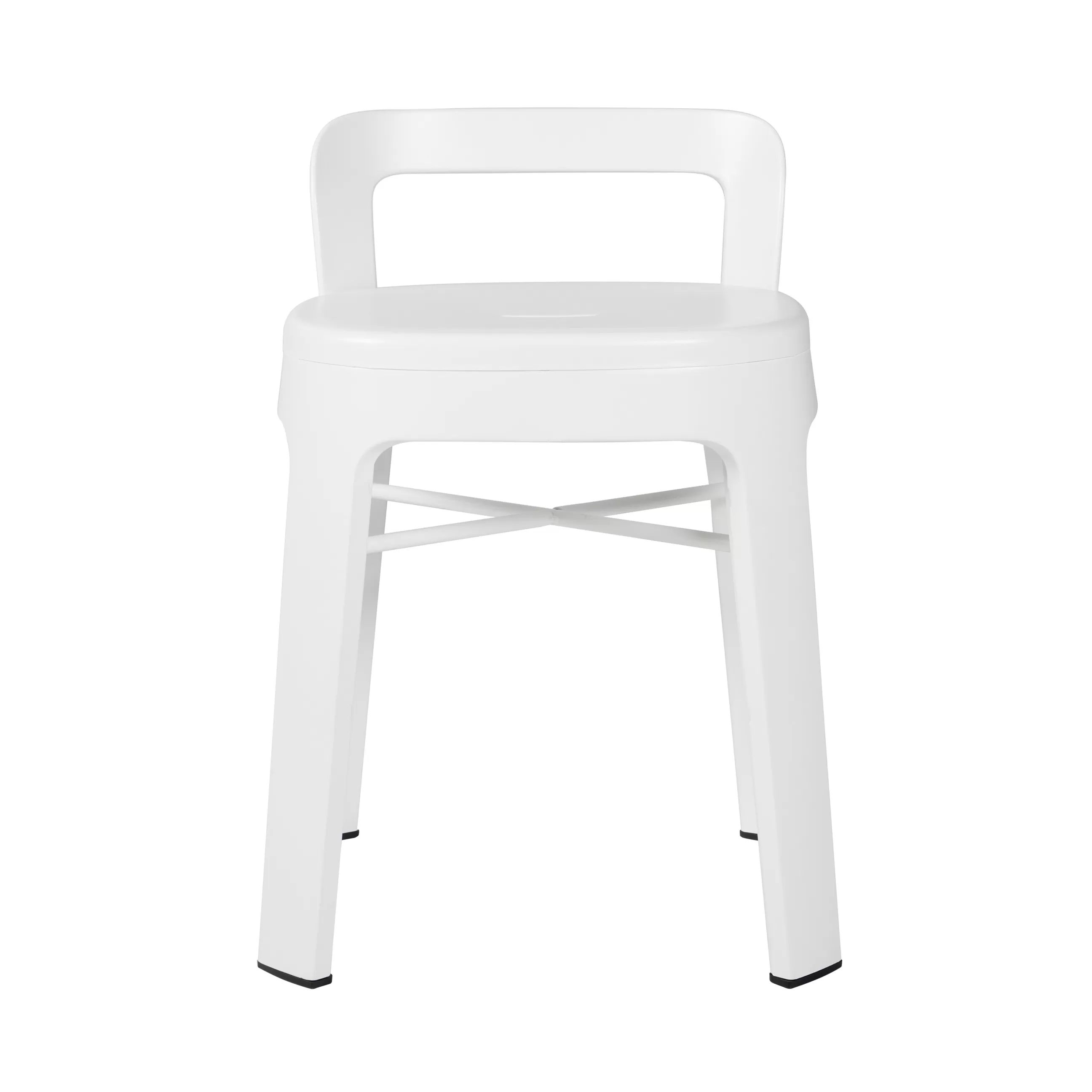 Tabourets D'extérieur>RS BARCELONA Tabouret Ombra Low Metal/ Avec Dossier - H 45 Cm - Blanc