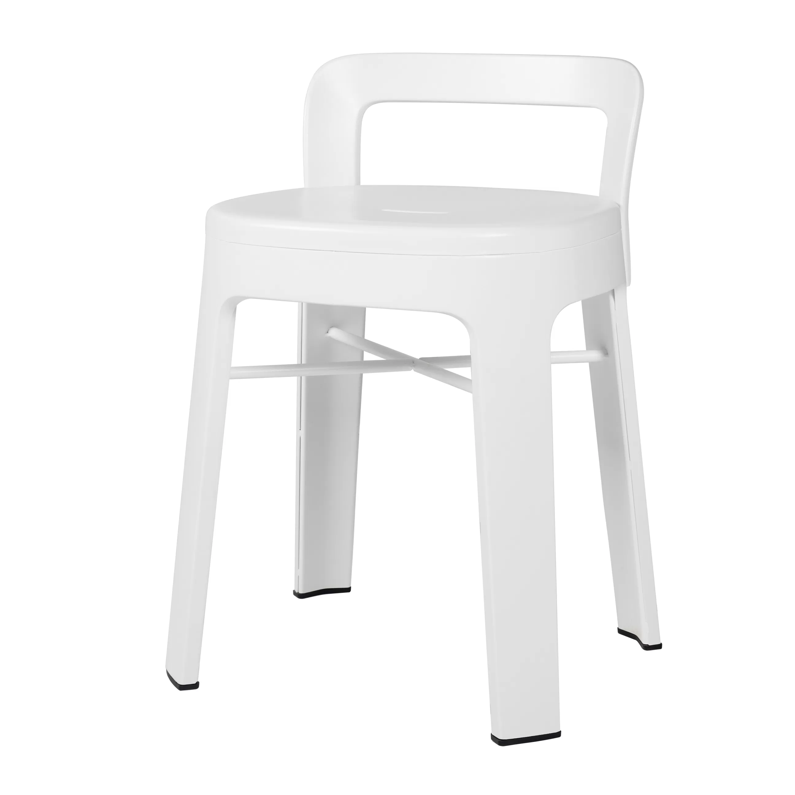Tabourets D'extérieur>RS BARCELONA Tabouret Ombra Low Metal/ Avec Dossier - H 45 Cm - Blanc