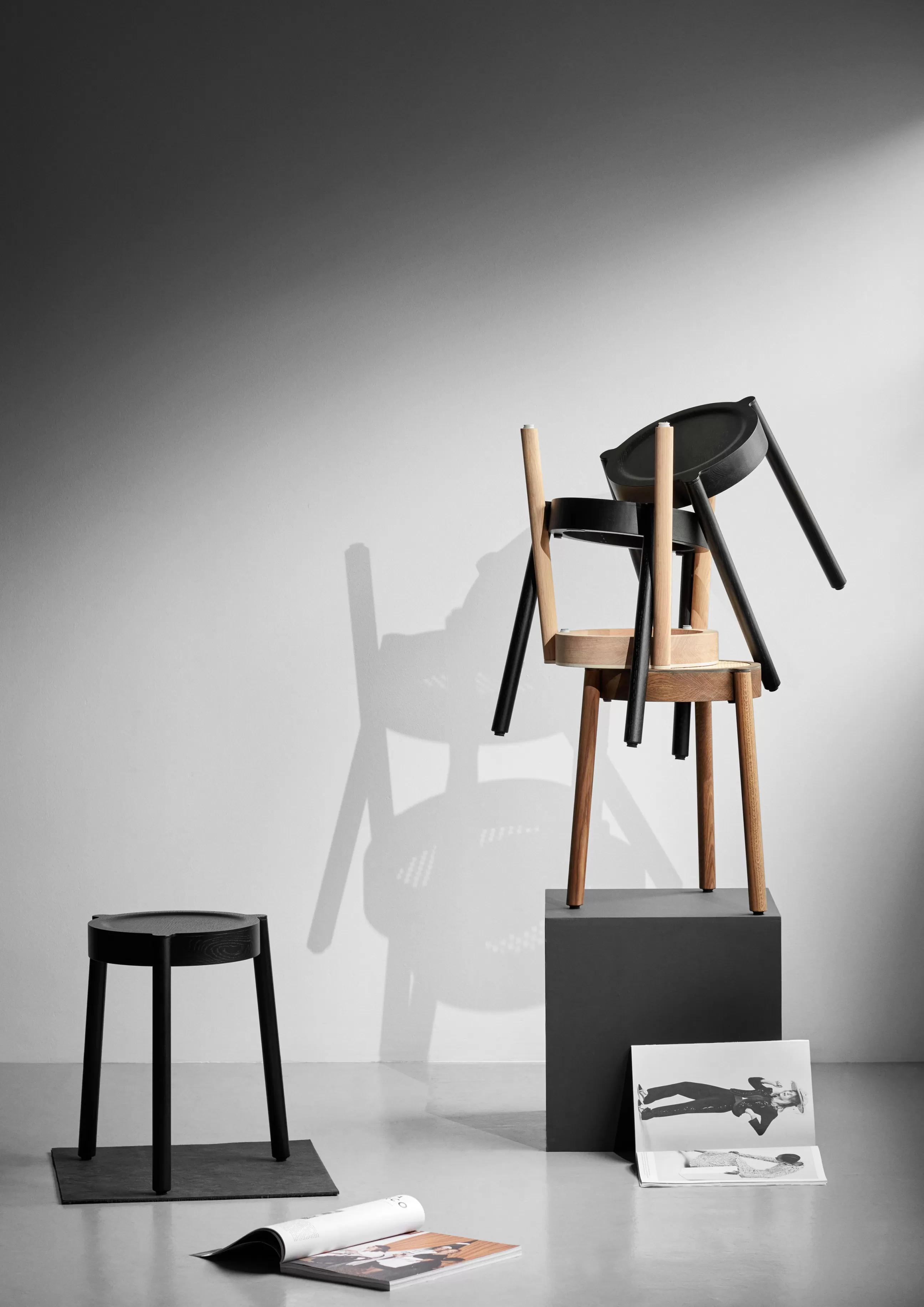 Tabourets Bas>Northern Tabouret Pal Bois Noir / Bois - Chene Noir