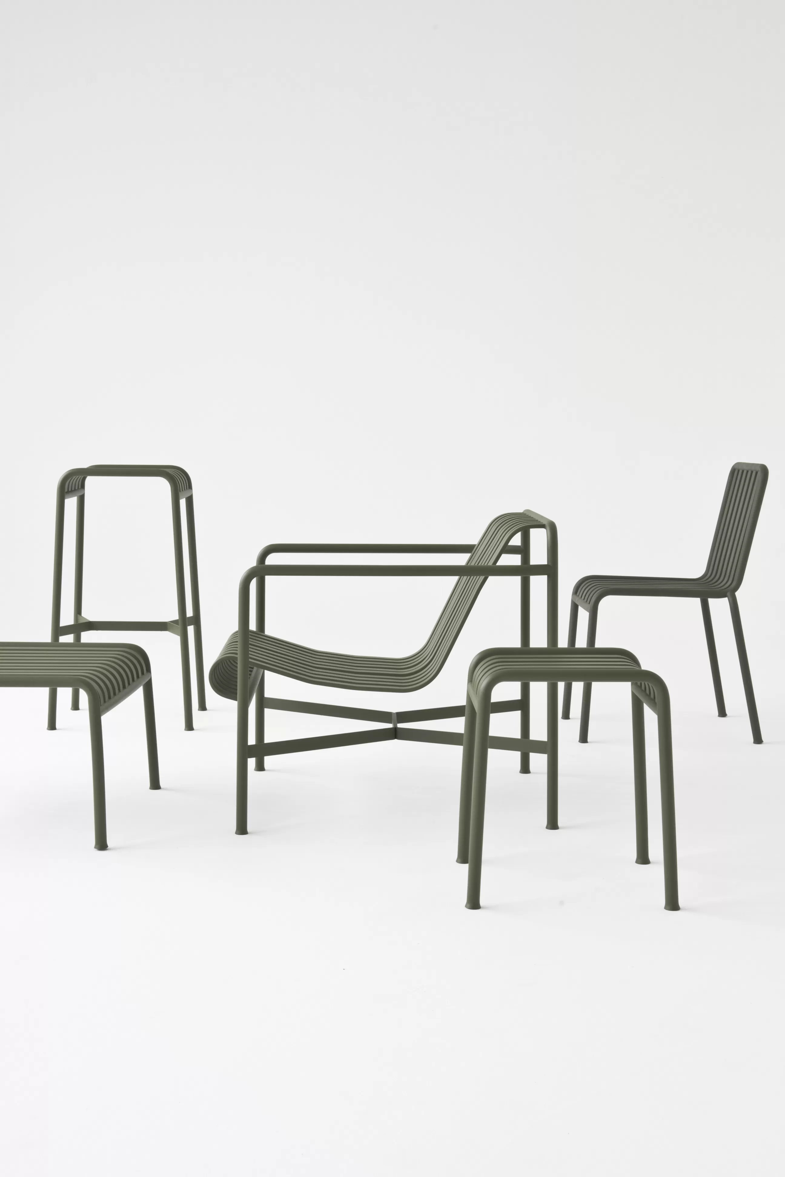 Tabourets D'extérieur>Hay Tabouret Palissade Metal Gris Noir / H 45 Cm  - R & E Bouroullec - Anthracite