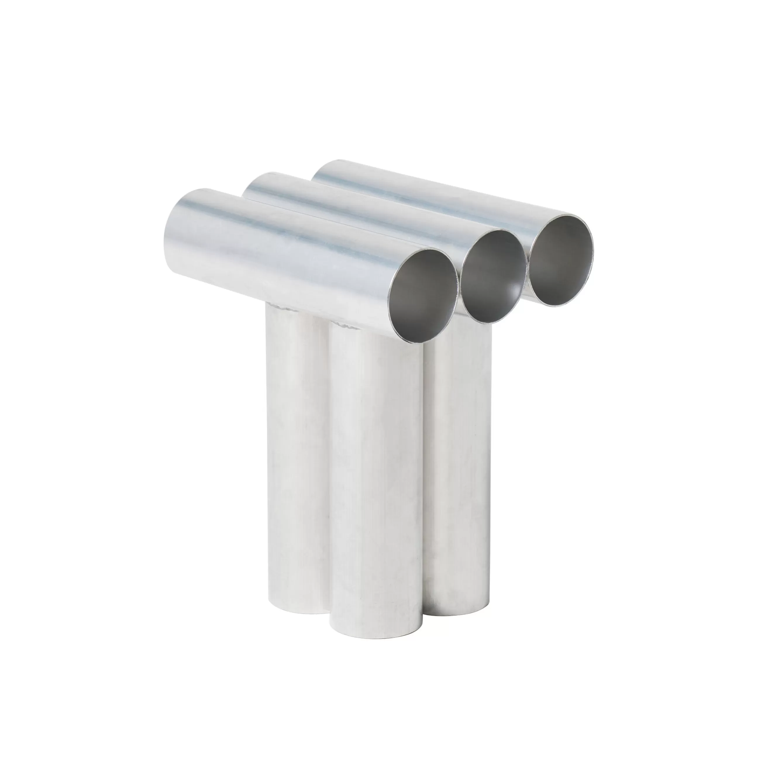 Tabourets Bas>Axel Chay Tabouret Septem Gris Argent Metal / Tubes Aluminium - Poli Miroir