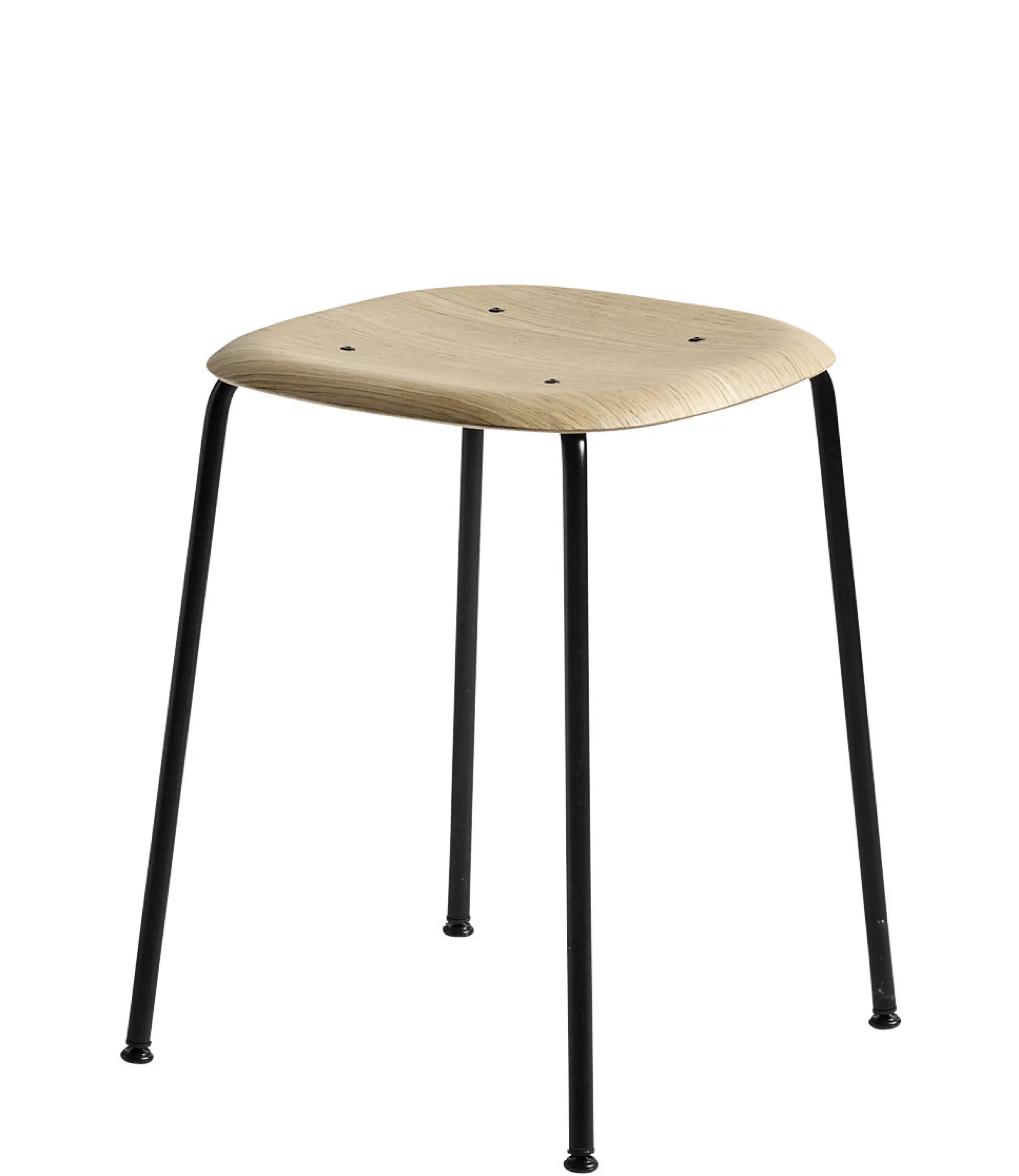 Tabourets Bas>Hay Tabouret Soft Edge 70 Metal Noir Bois Naturel / H 47 Cm - Bois - Chene Naturel - Noir