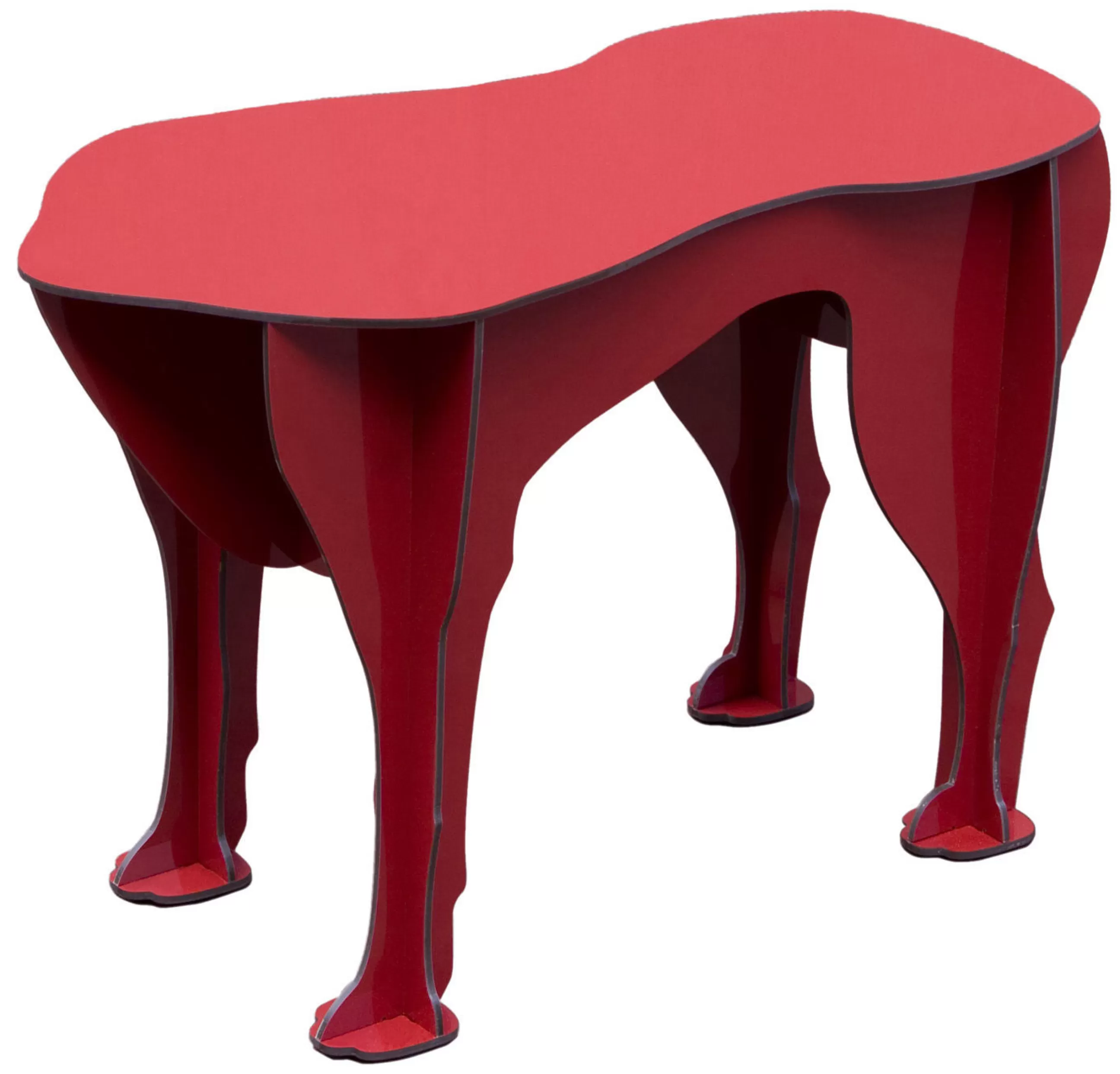 Tabourets D'extérieur>Ibride Tabouret Sultan Plastique Rouge / Table D'Appoint - L 52 X H 34 Cm - Rouge Brillant
