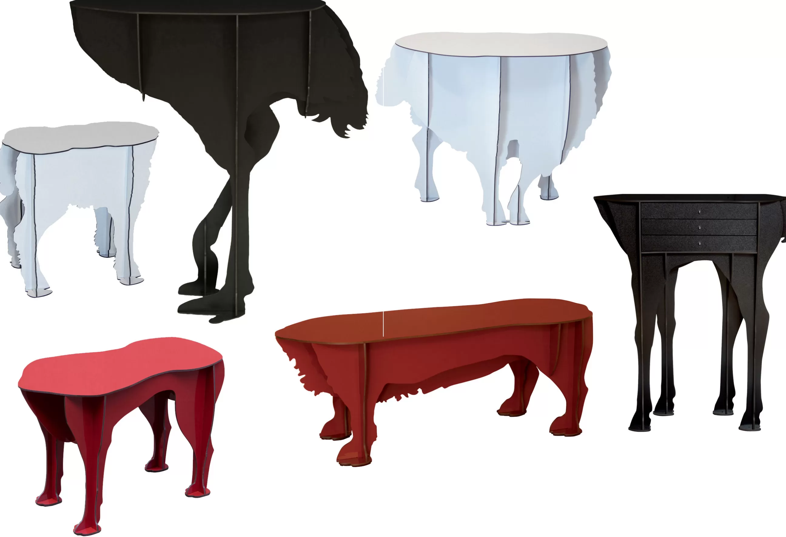Tabourets D'extérieur>Ibride Tabouret Sultan Plastique Rouge / Table D'Appoint - L 52 X H 34 Cm - Rouge Brillant
