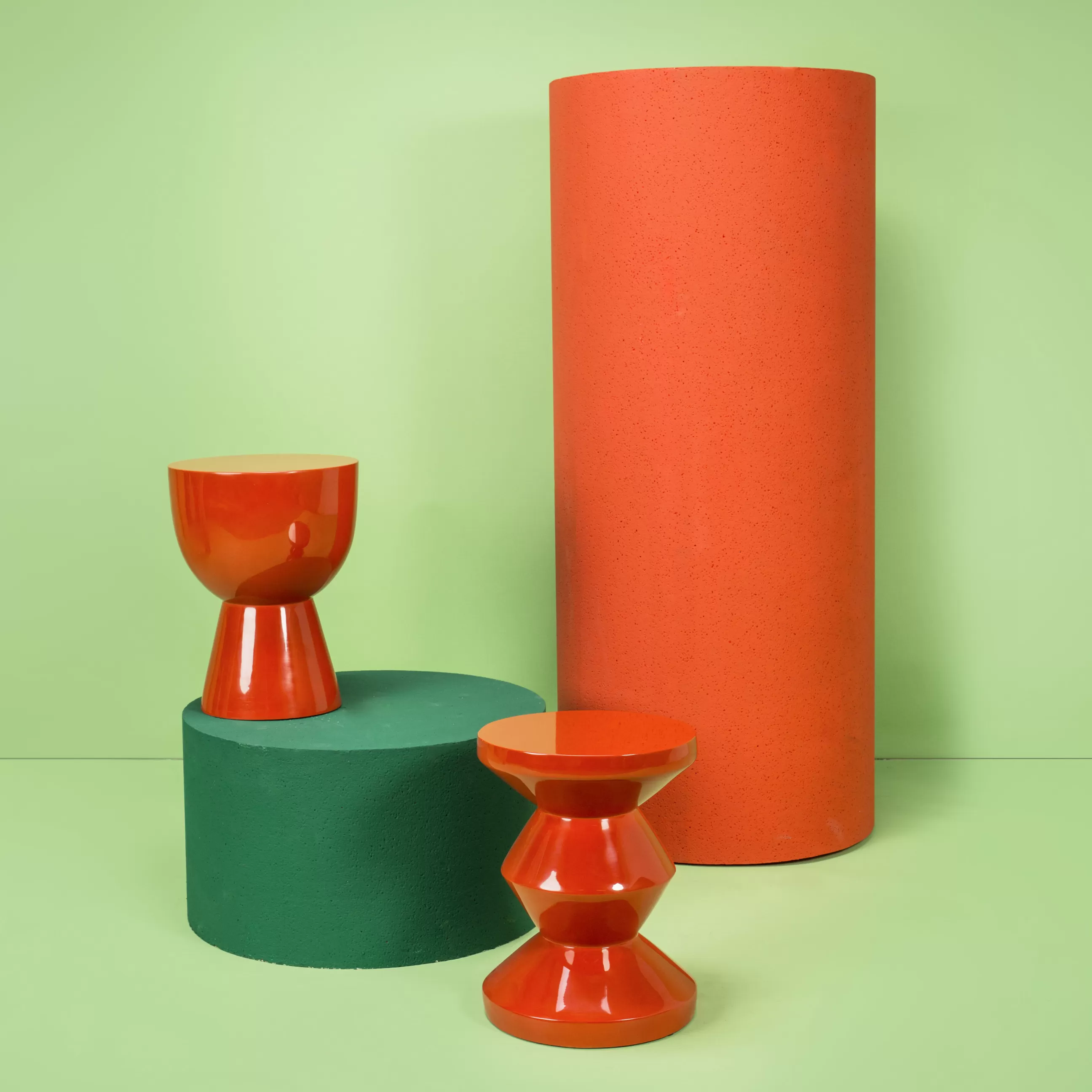 Tabourets Bas>Pols Potten Tabouret Zig Zag Plastique Rouge Orange / Plastique Laque - Corail