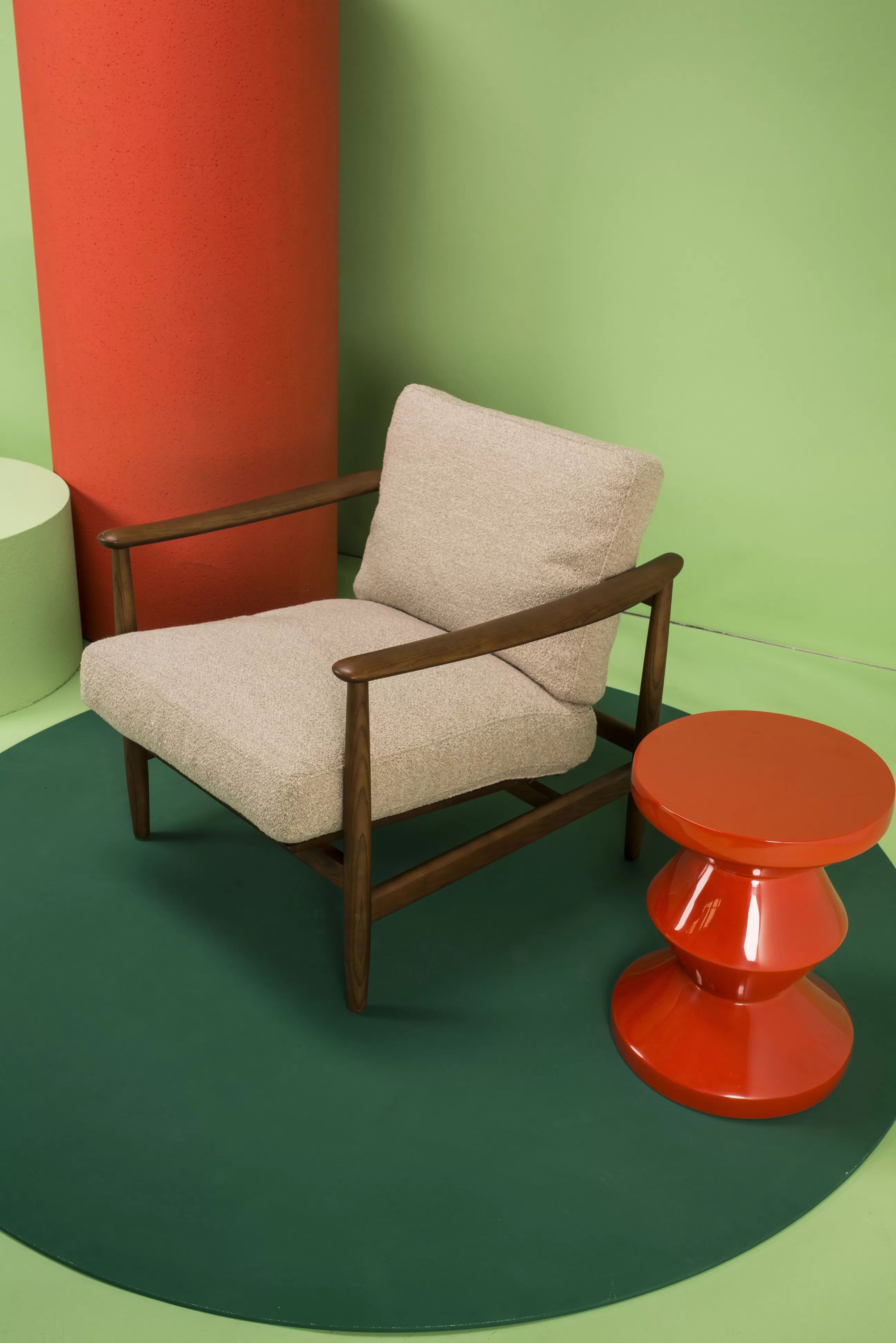 Tabourets Bas>Pols Potten Tabouret Zig Zag Plastique Rouge Orange / Plastique Laque - Corail