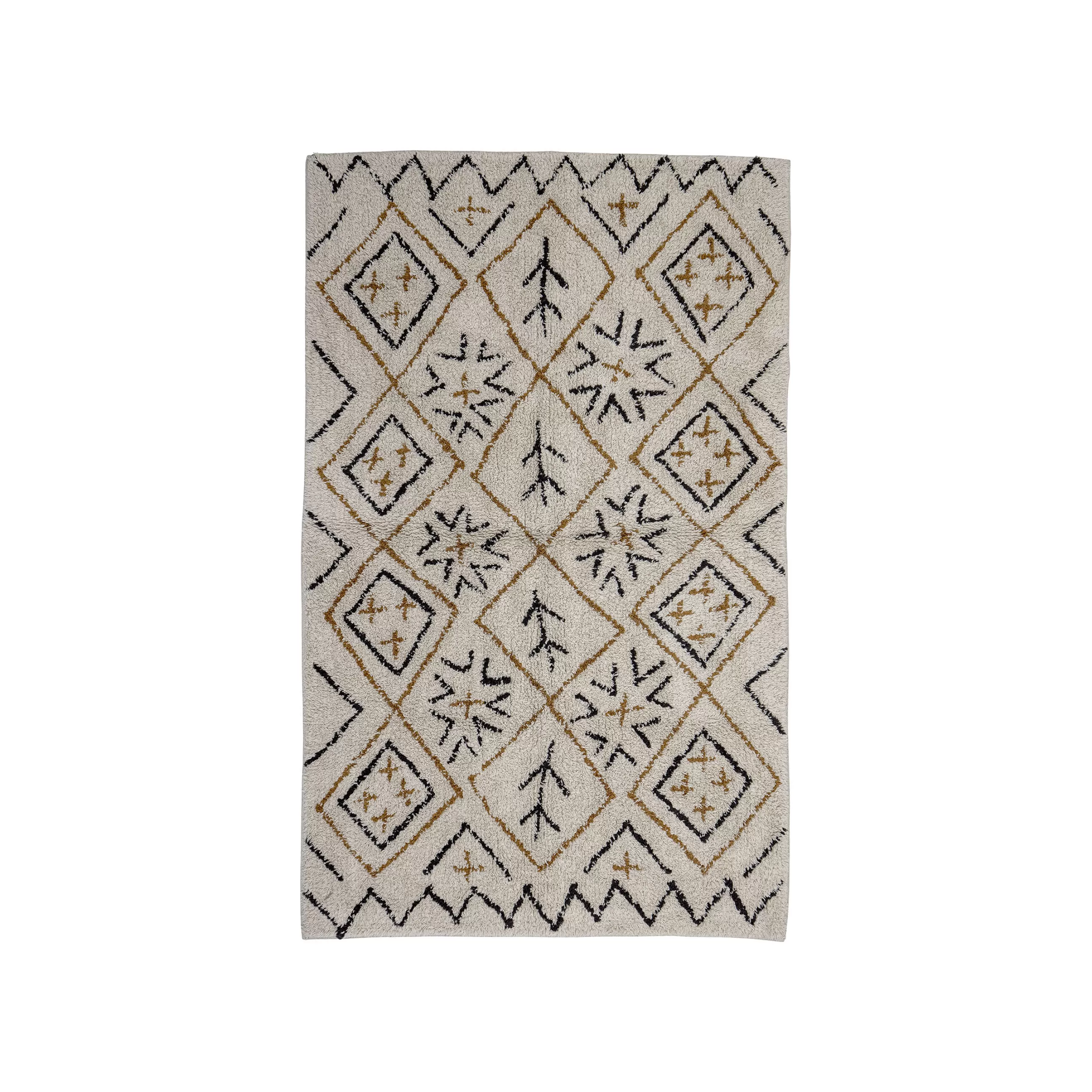 Déco Textile>Bloomingville Tapis Jaida  Marron Beige / 150 X 90 Cm - Beige - Noir - Ocre