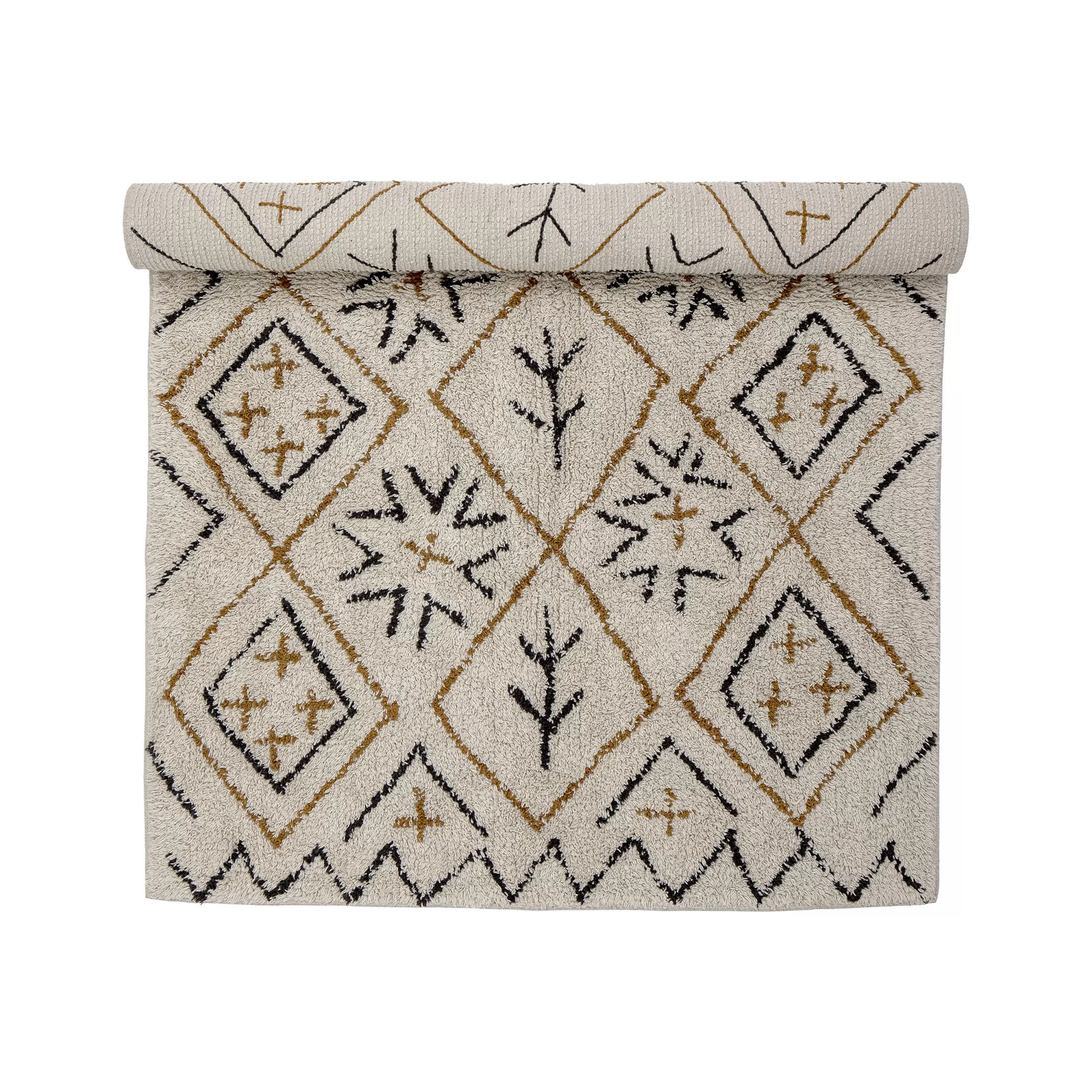 Déco Textile>Bloomingville Tapis Jaida  Marron Beige / 150 X 90 Cm - Beige - Noir - Ocre