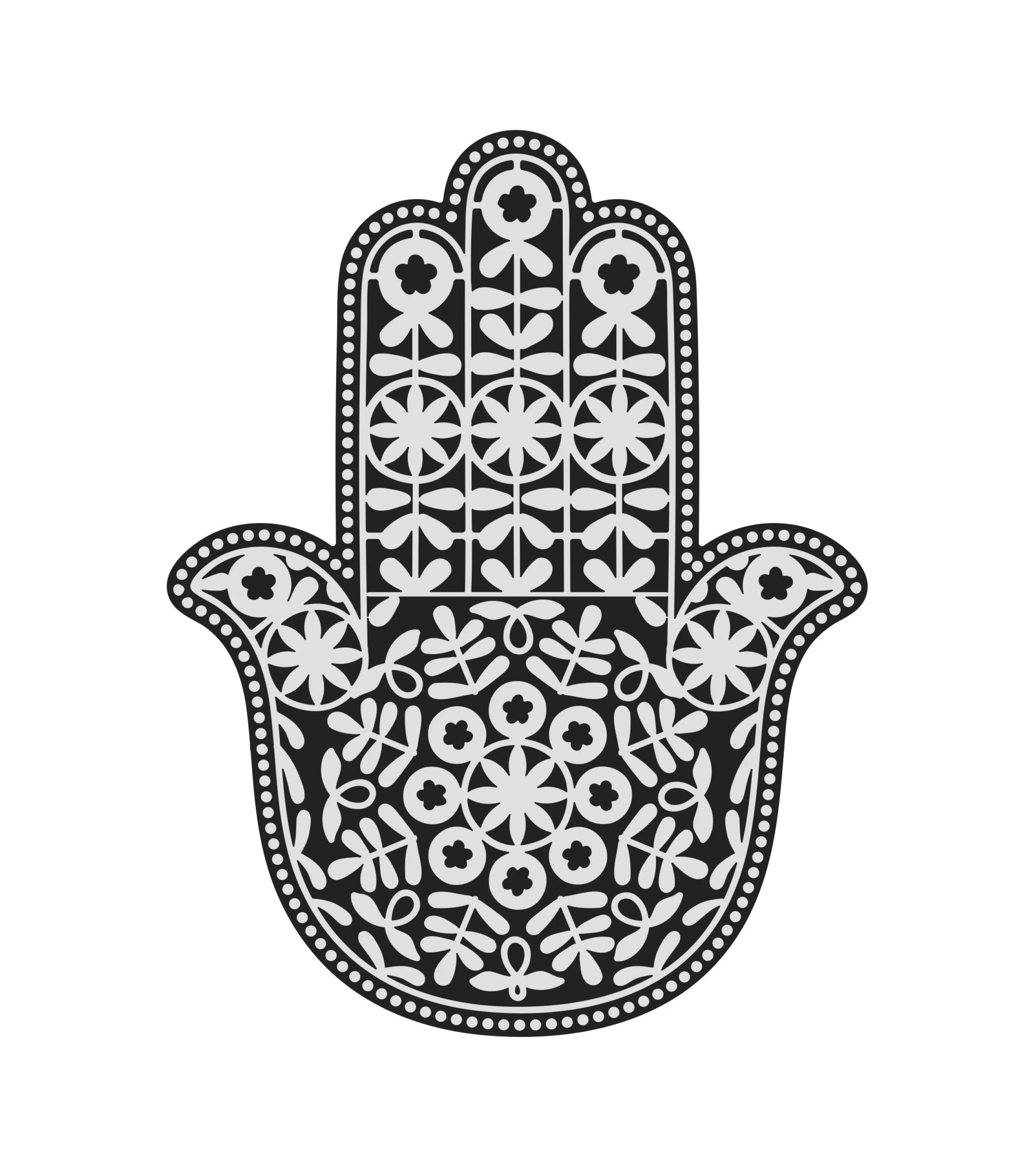 Déco Et Accessoires De Jardin>PODEVACHE Tapis Main De Fatma Plastique Blanc Noir / 99 X 150 Cm - Vinyle - Blanc - Noir