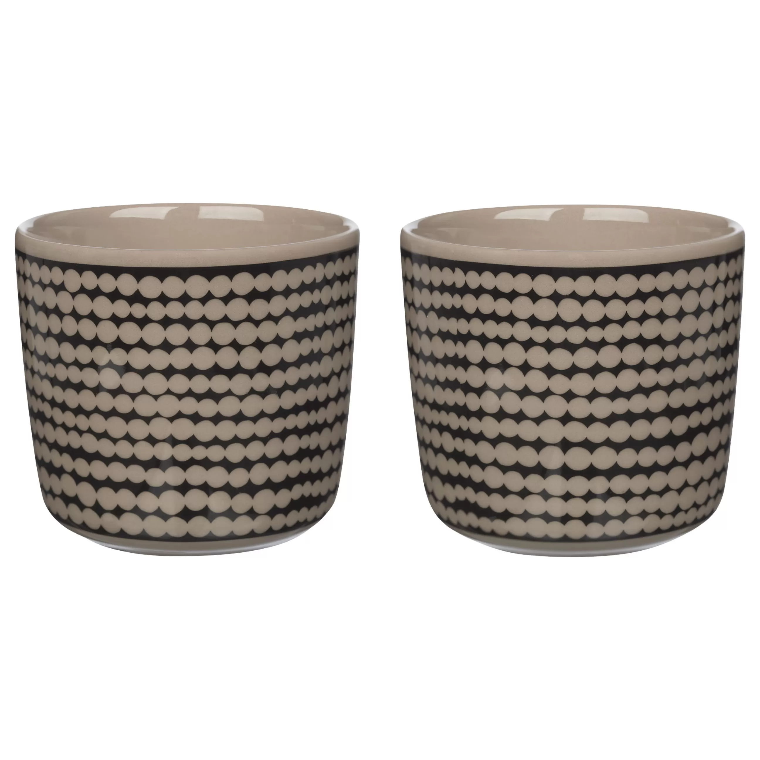 Tasses Et Mugs>Marimekko Tasse A Cafe Siirtolapuutarha Ceramique Beige / Sans Anse - Set De 2 - Noir - Terre