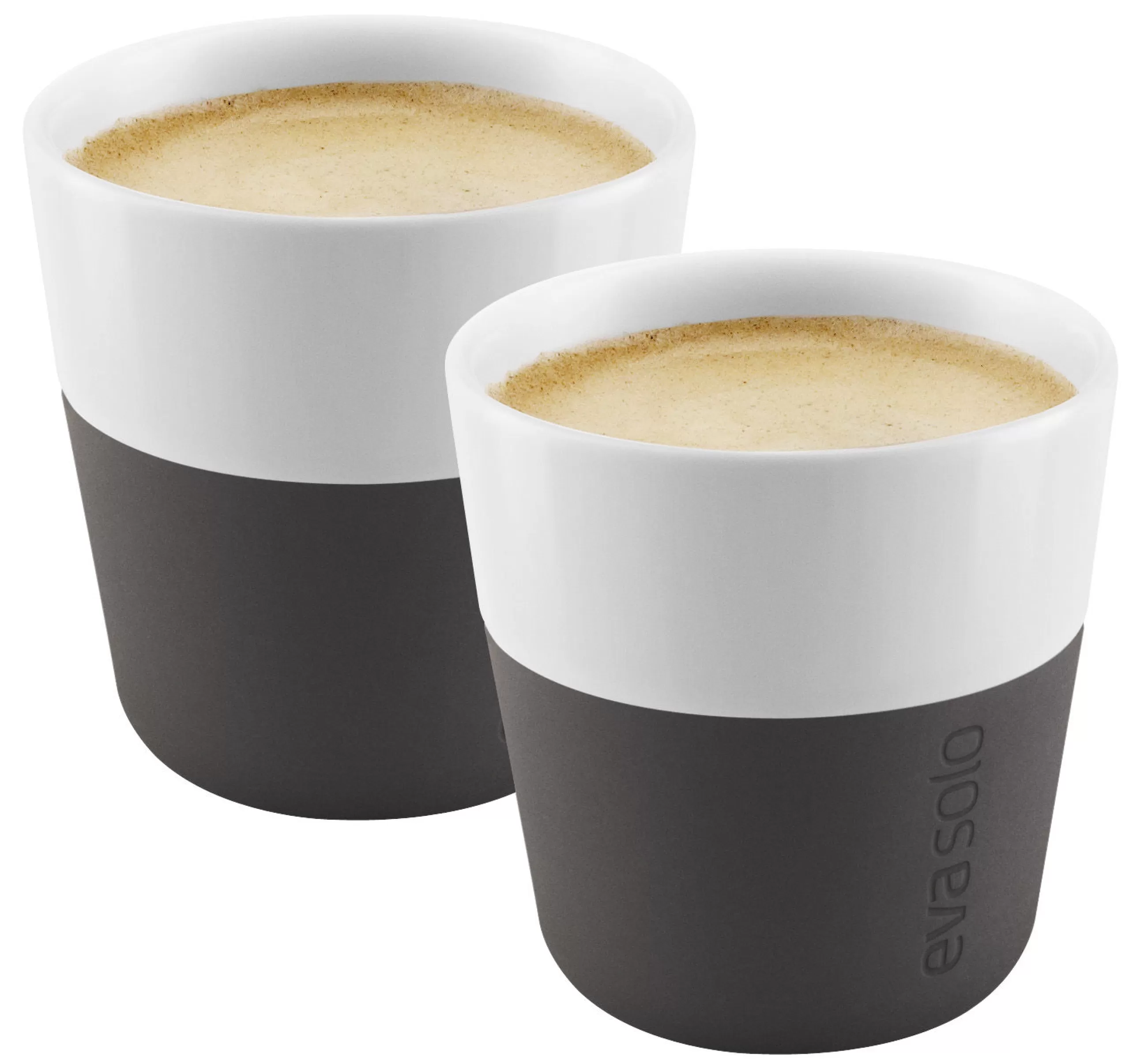 Tasses Et Mugs>Eva Solo Tasse A Espresso  Ceramique Blanc Noir / Set De 2 - 80 Ml - Blanc - Noir Carbone