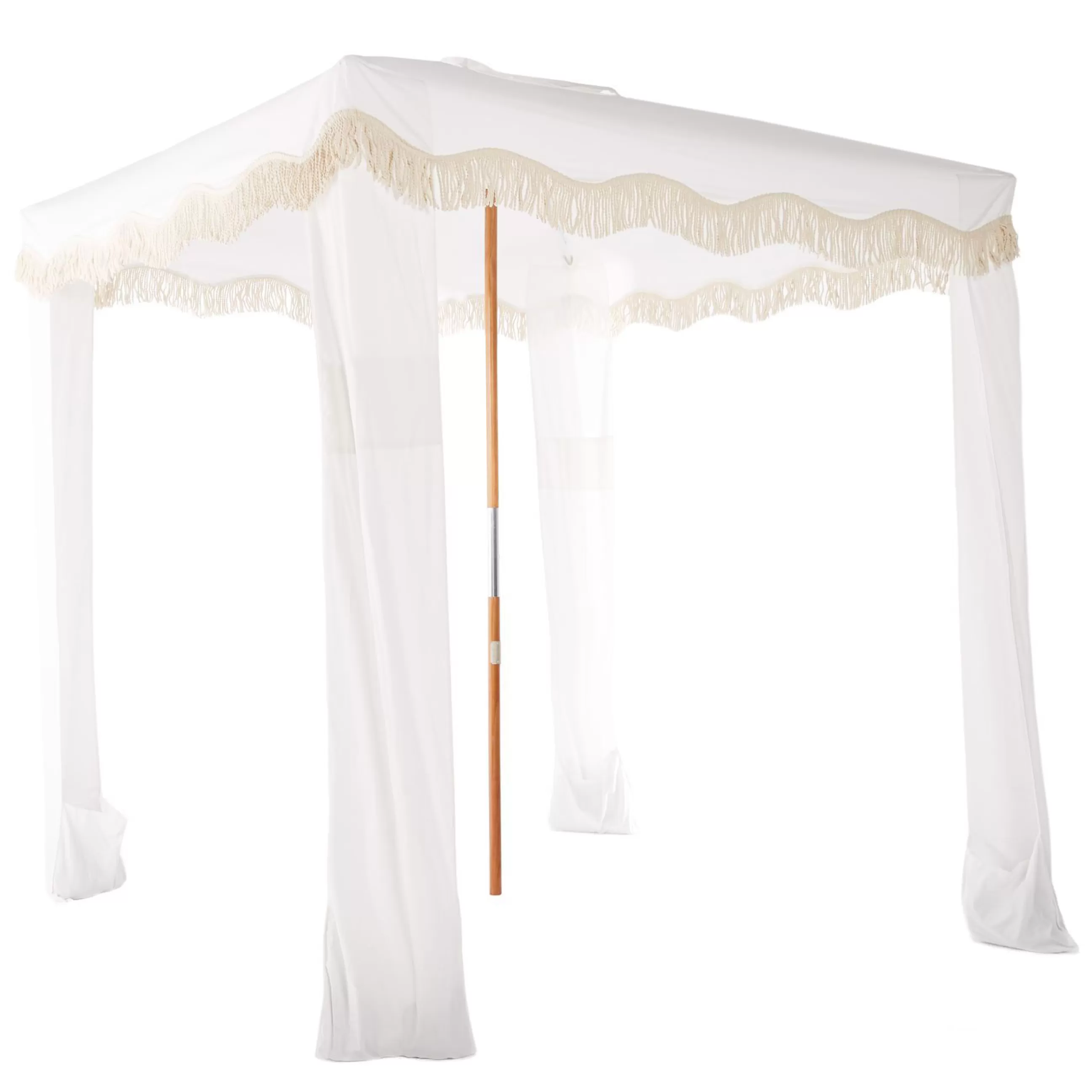 Parasols>BUSINESS & PLEASURE Tente De Plage The Premium Cabana Tissu Bois Blanc / 200 X 200 X H 240 Cm - Blanc - Bois Naturel