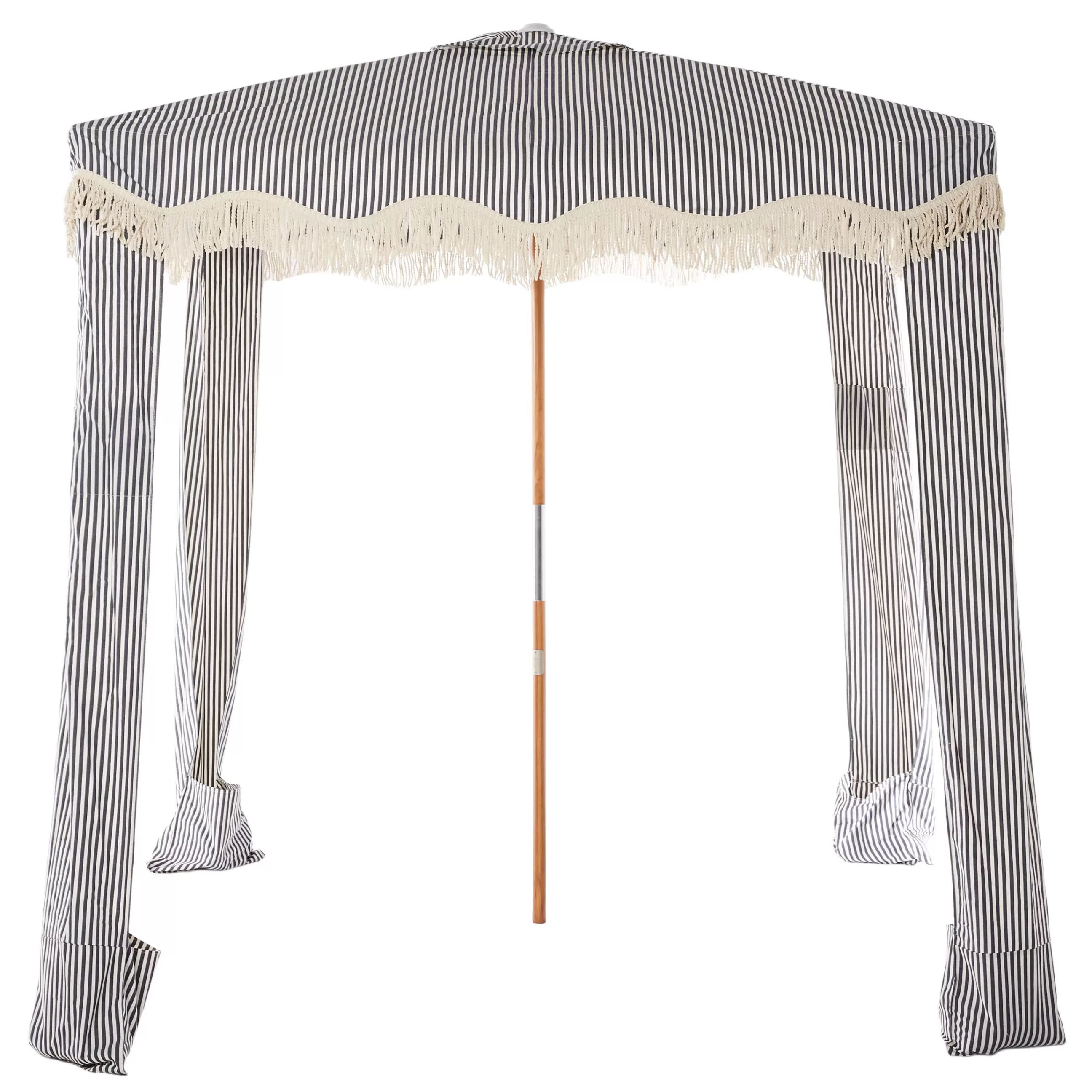 Parasols>BUSINESS & PLEASURE Tente De Plage The Premium Cabana Tissu Bois Bleu / 200 X 200 X H 240 Cm - Blanc - Bleu Marine - Bois Naturel