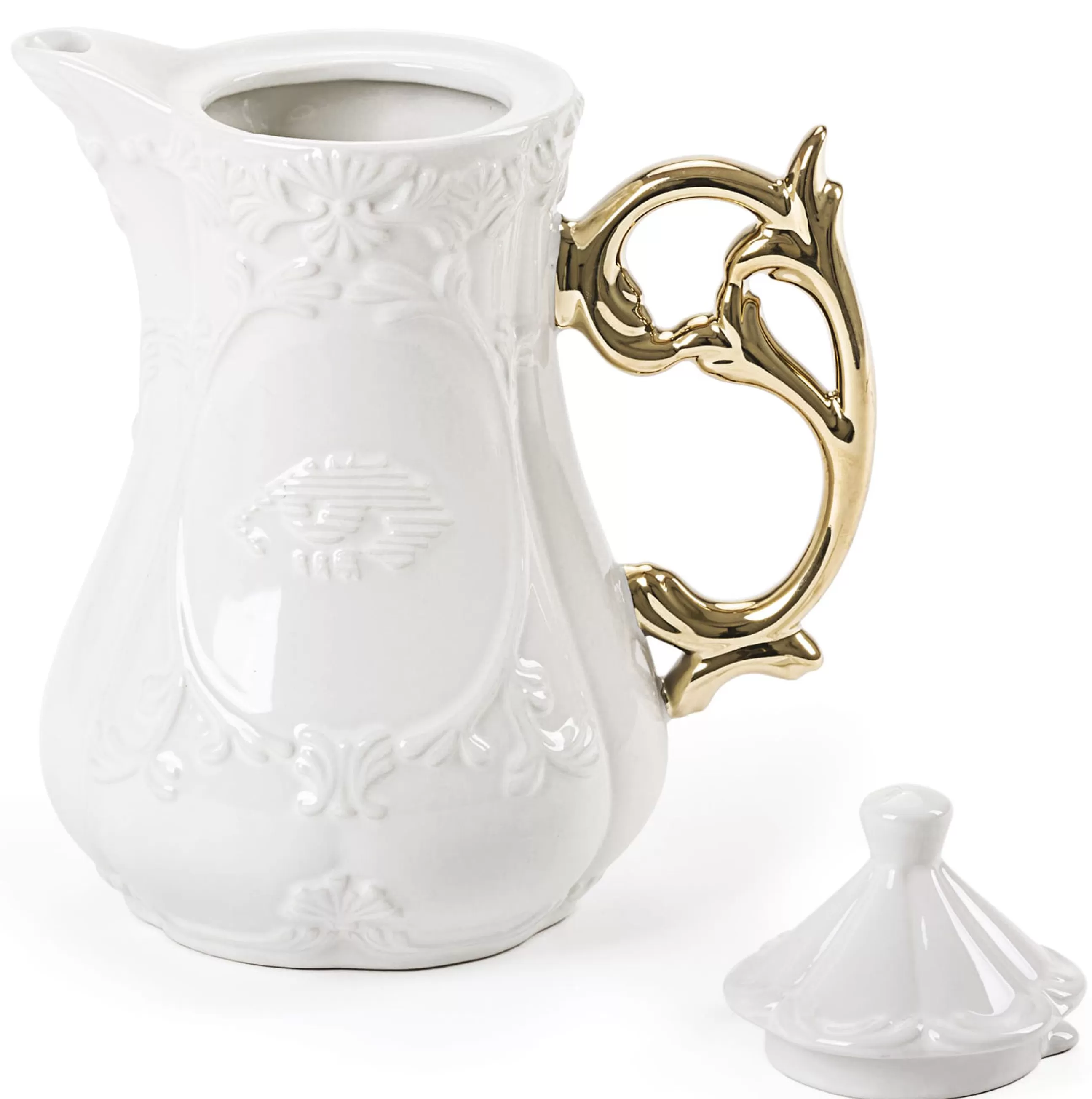 Theieres Et Bouilloires>Seletti Theiere I-Teapot Ceramique Blanc - Or