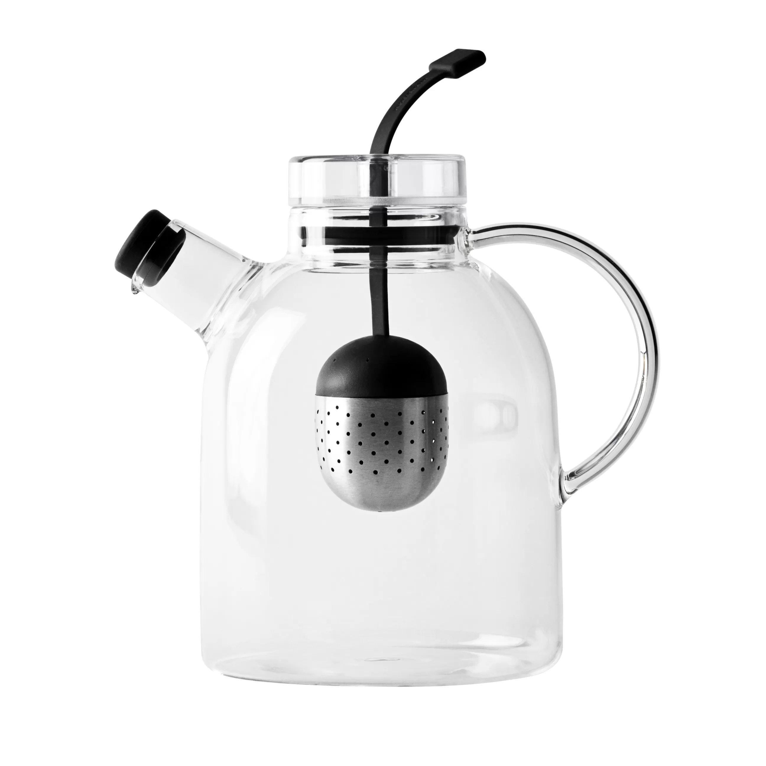 Theieres Et Bouilloires>Menu Theiere Kettle Verre/ 1,5L - Filtre A The Amovible - Noir - Transparent