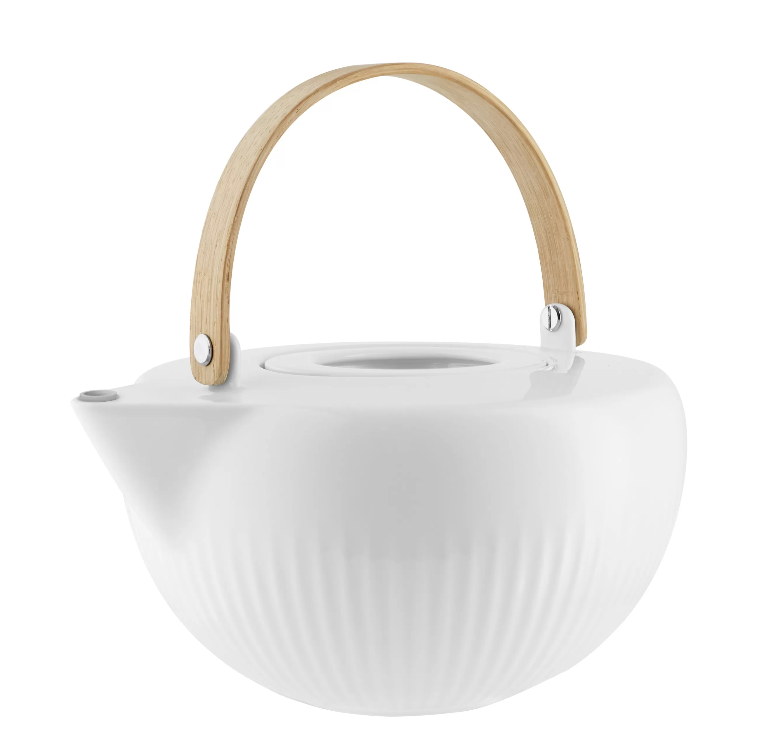 Theieres Et Bouilloires>Eva Trio Theiere Legio Nova Ceramique Blanc Bois Naturel / 1,2 L - Porcelaine Et Bois - Blanc - Chene