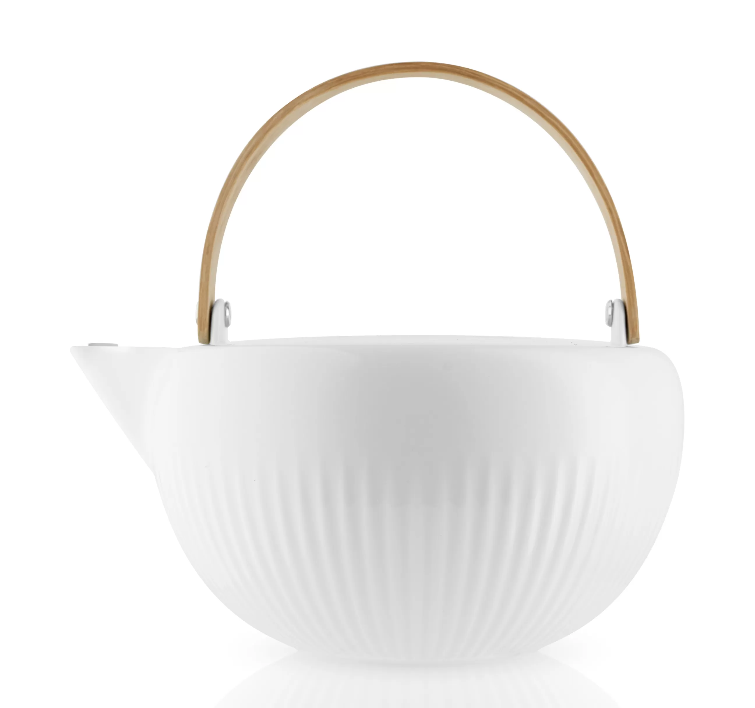 Theieres Et Bouilloires>Eva Trio Theiere Legio Nova Ceramique Blanc Bois Naturel / 1,2 L - Porcelaine Et Bois - Blanc - Chene