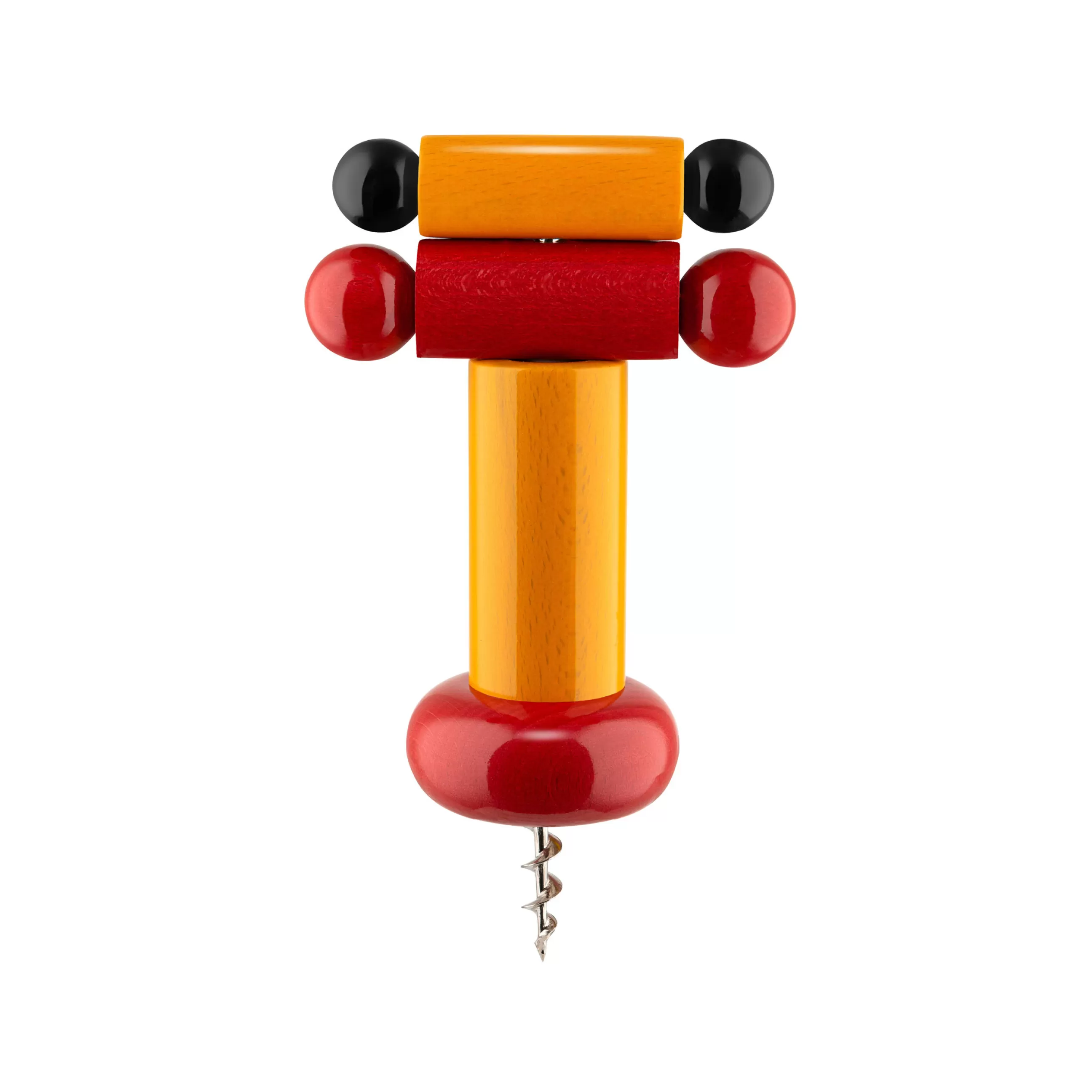 Autour Du Vin>Alessi Tire-Bouchon / By Ettore Sottsass Bois/ 100 Values Collection - Noir - Orange - Rouge
