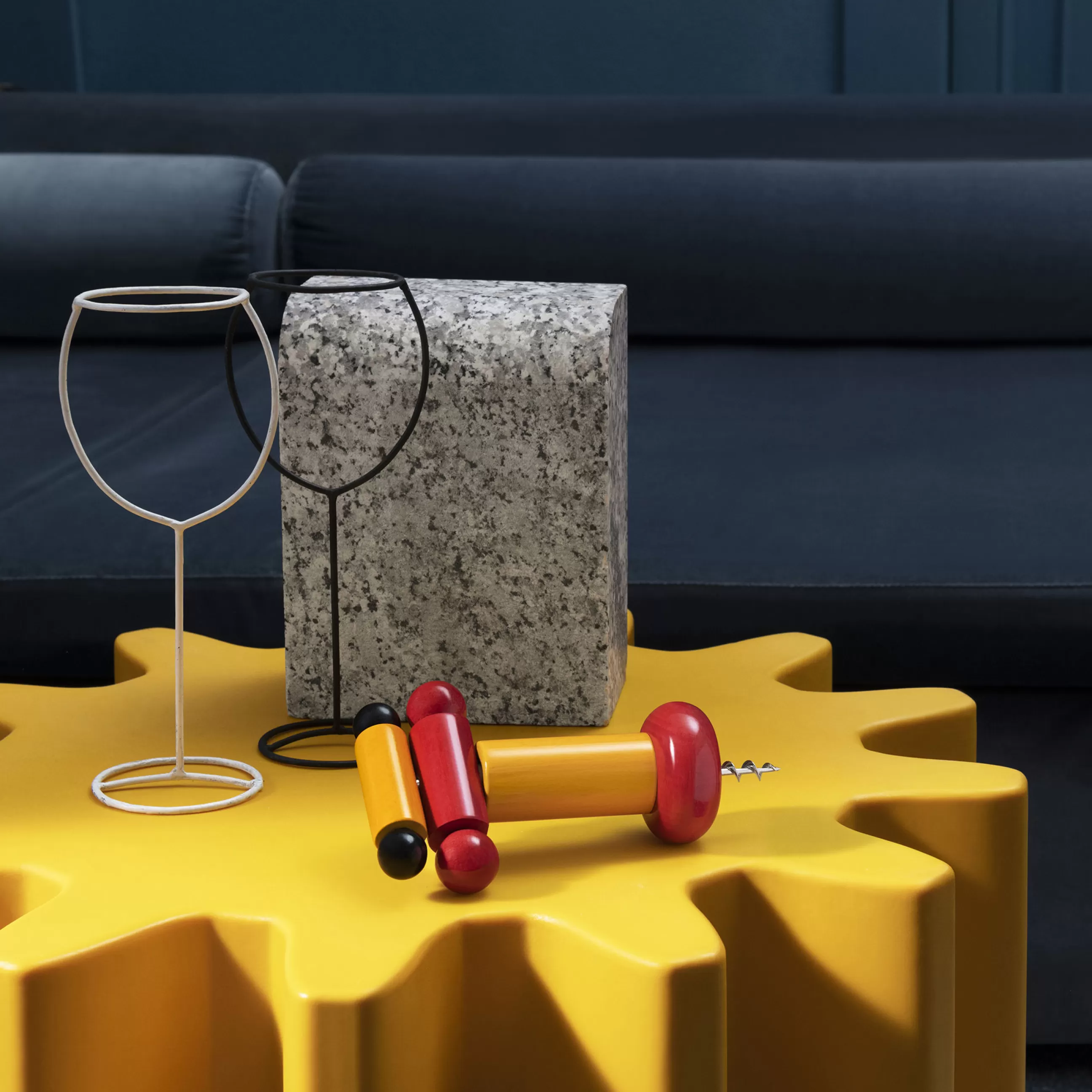 Autour Du Vin>Alessi Tire-Bouchon / By Ettore Sottsass Bois/ 100 Values Collection - Noir - Orange - Rouge