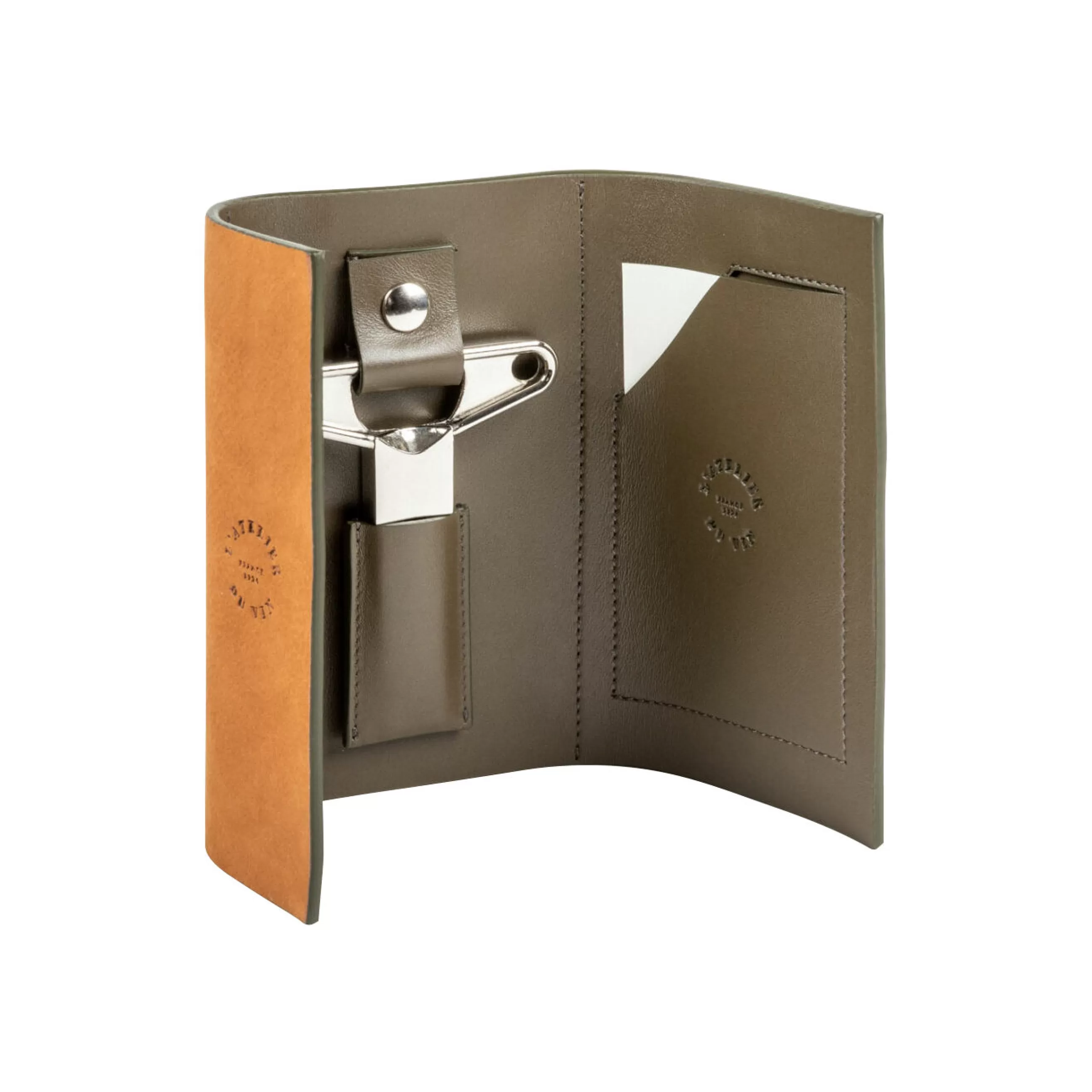 Autour Du Vin>L'Atelier du Vin Tire-Bouchon Bilame Nomad Metal Cuir Marron Beige / Avec Etui En Cuir - Edition Limitee - Chrome - Fauve - Gris