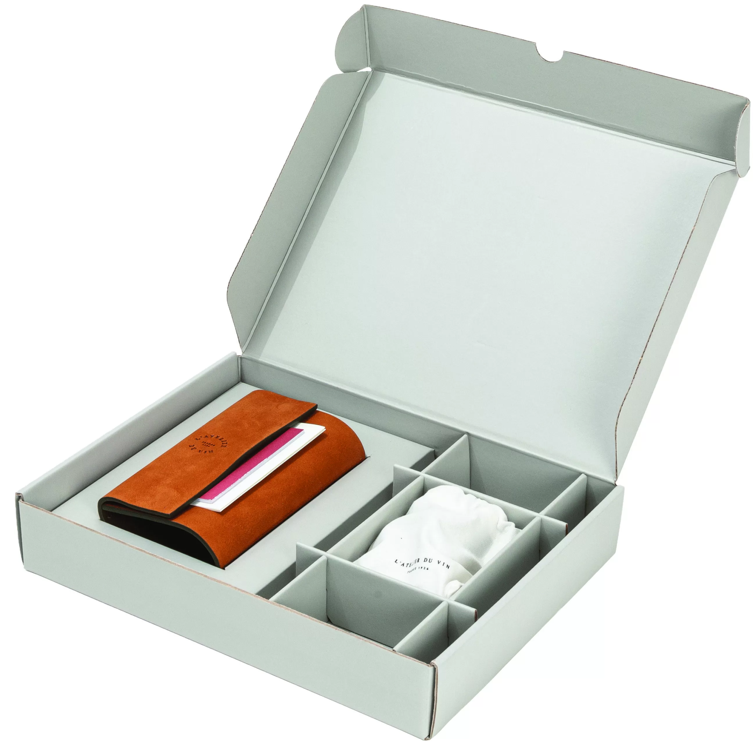 Autour Du Vin>L'Atelier du Vin Tire-Bouchon Bilame Nomad Metal Cuir Marron Beige / Avec Etui En Cuir - Edition Limitee - Chrome - Fauve - Gris