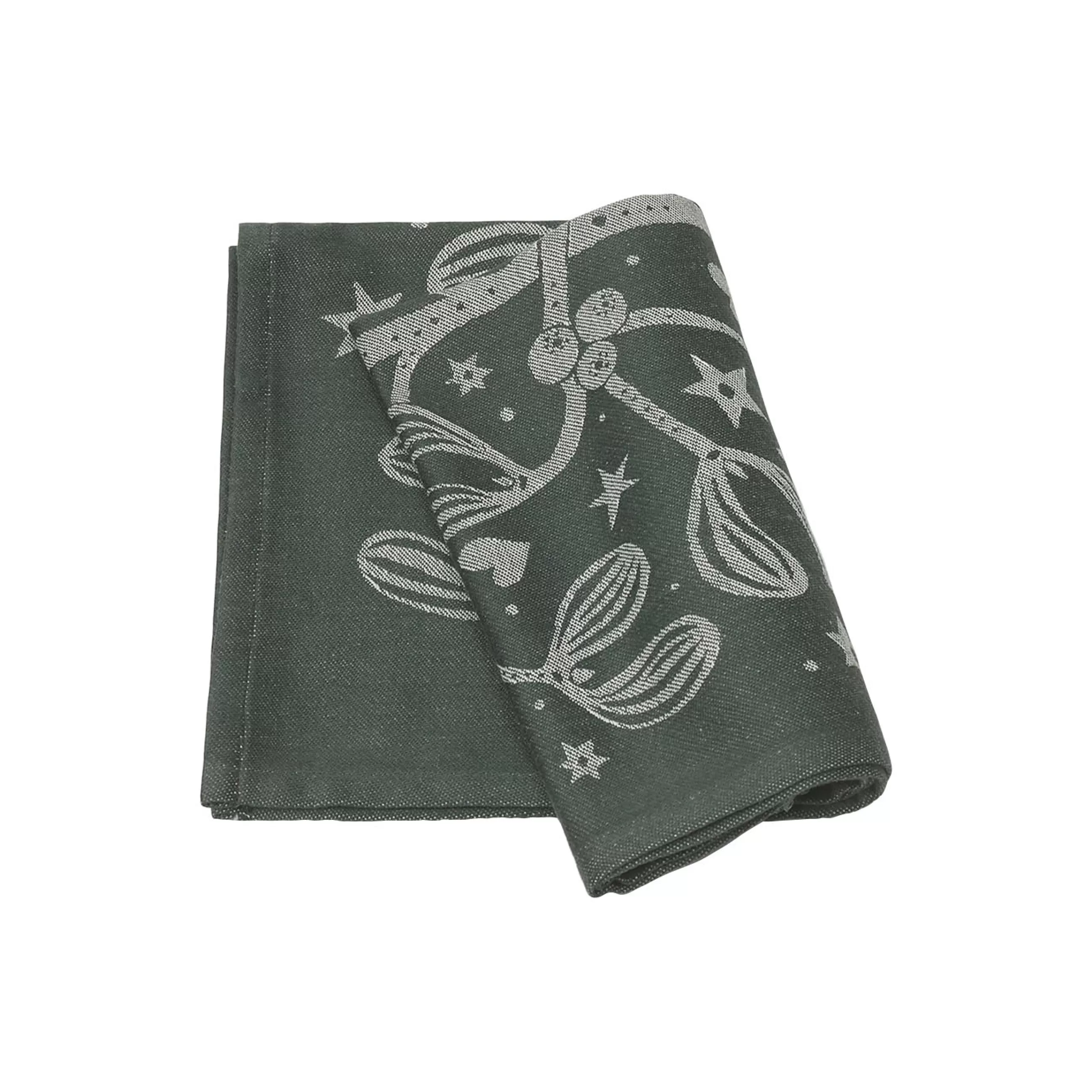 Nettoyage Et Rangement>Ferm Living Torchon Mistletoe Tissu Vert / Coton Organique - 50 X 70 Cm - Vert Fonce