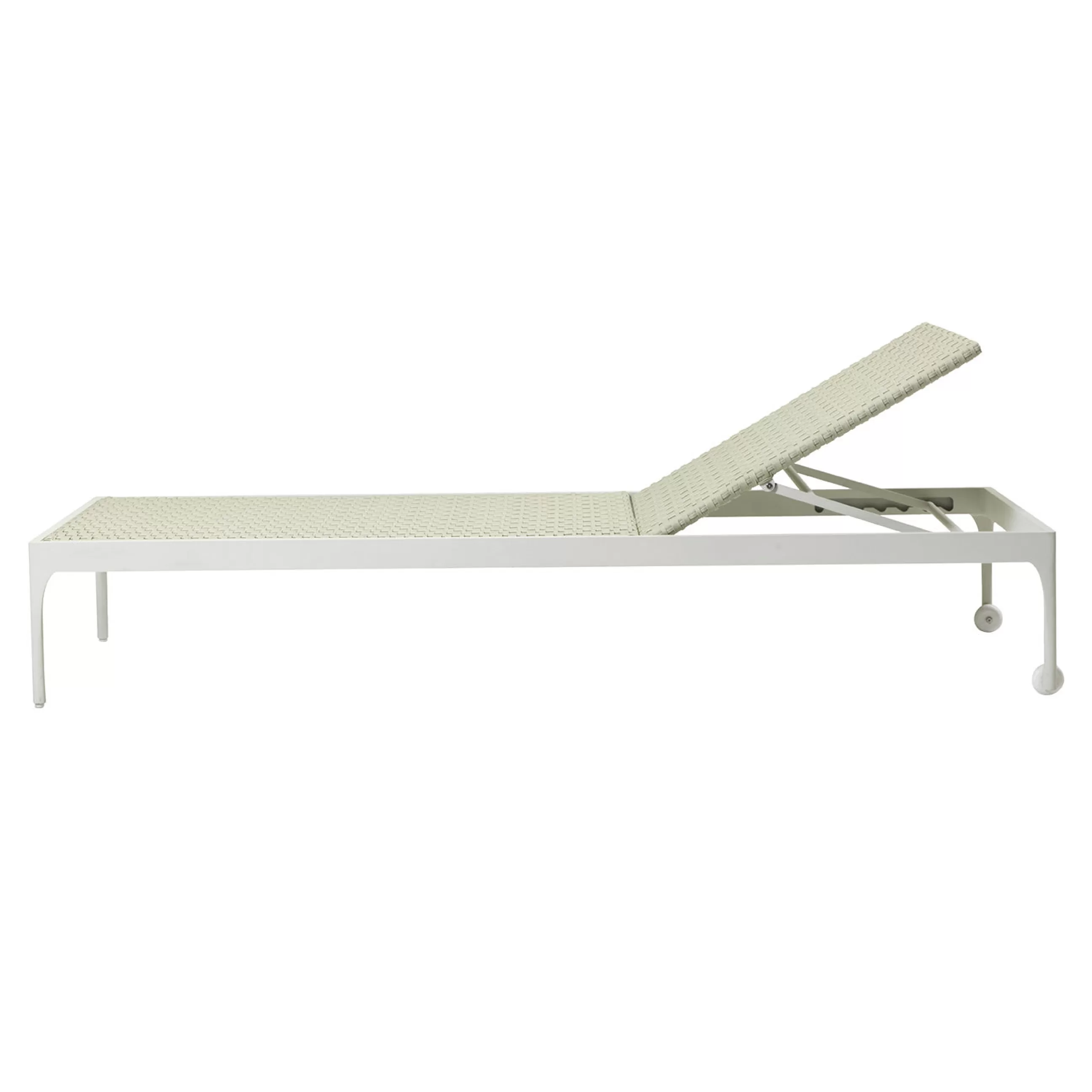 Bains De Soleil Chaises Longues Et Hamacs>Ethimo Transat Inclinable A Roulettes Infinity Resine Tressee Blanc  / Sans Matelas - Blanc Chaud