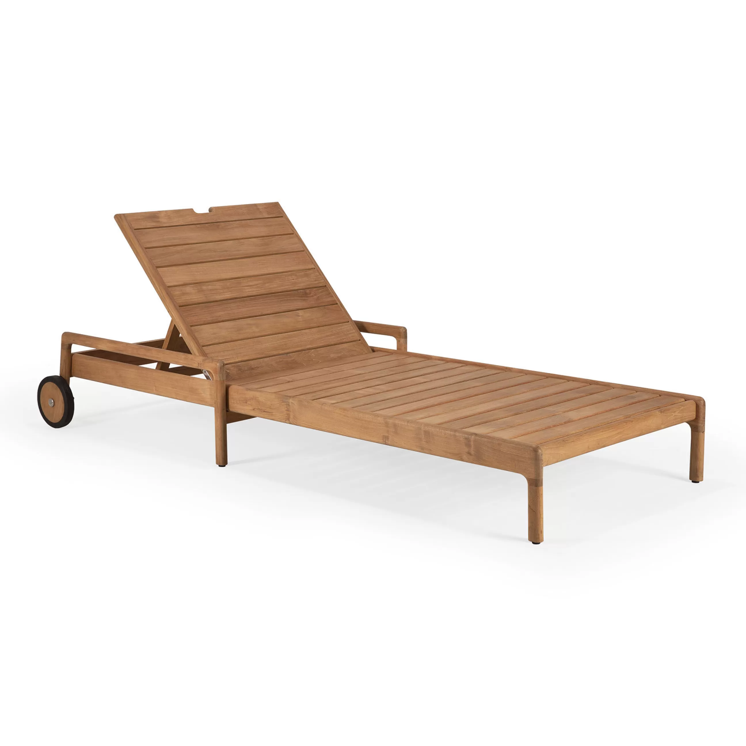 Bains De Soleil Chaises Longues Et Hamacs>Ethnicraft Transat Inclinable A Roulettes Jack Bois Naturel Bois - Teck Naturel