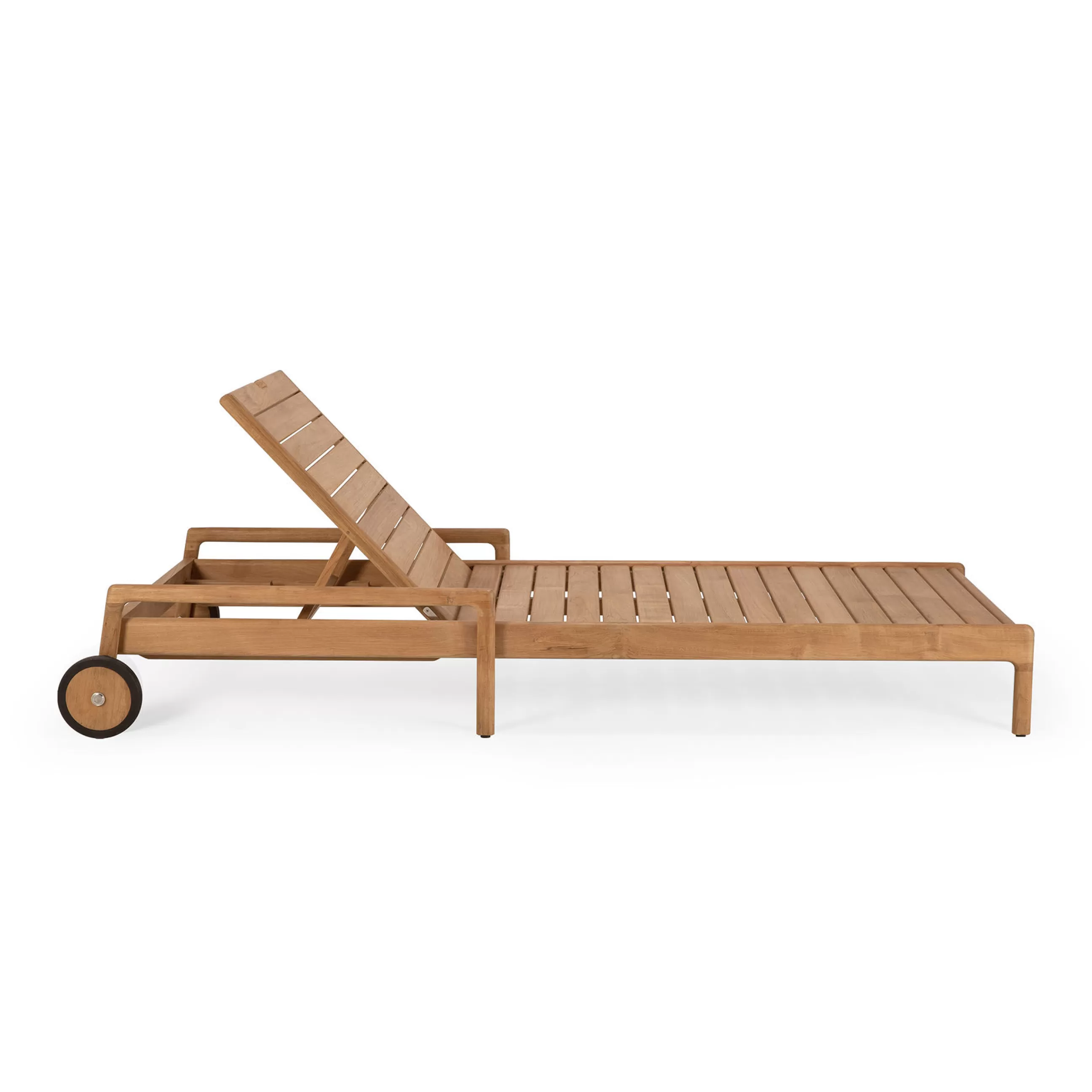 Bains De Soleil Chaises Longues Et Hamacs>Ethnicraft Transat Inclinable A Roulettes Jack Bois Naturel Bois - Teck Naturel