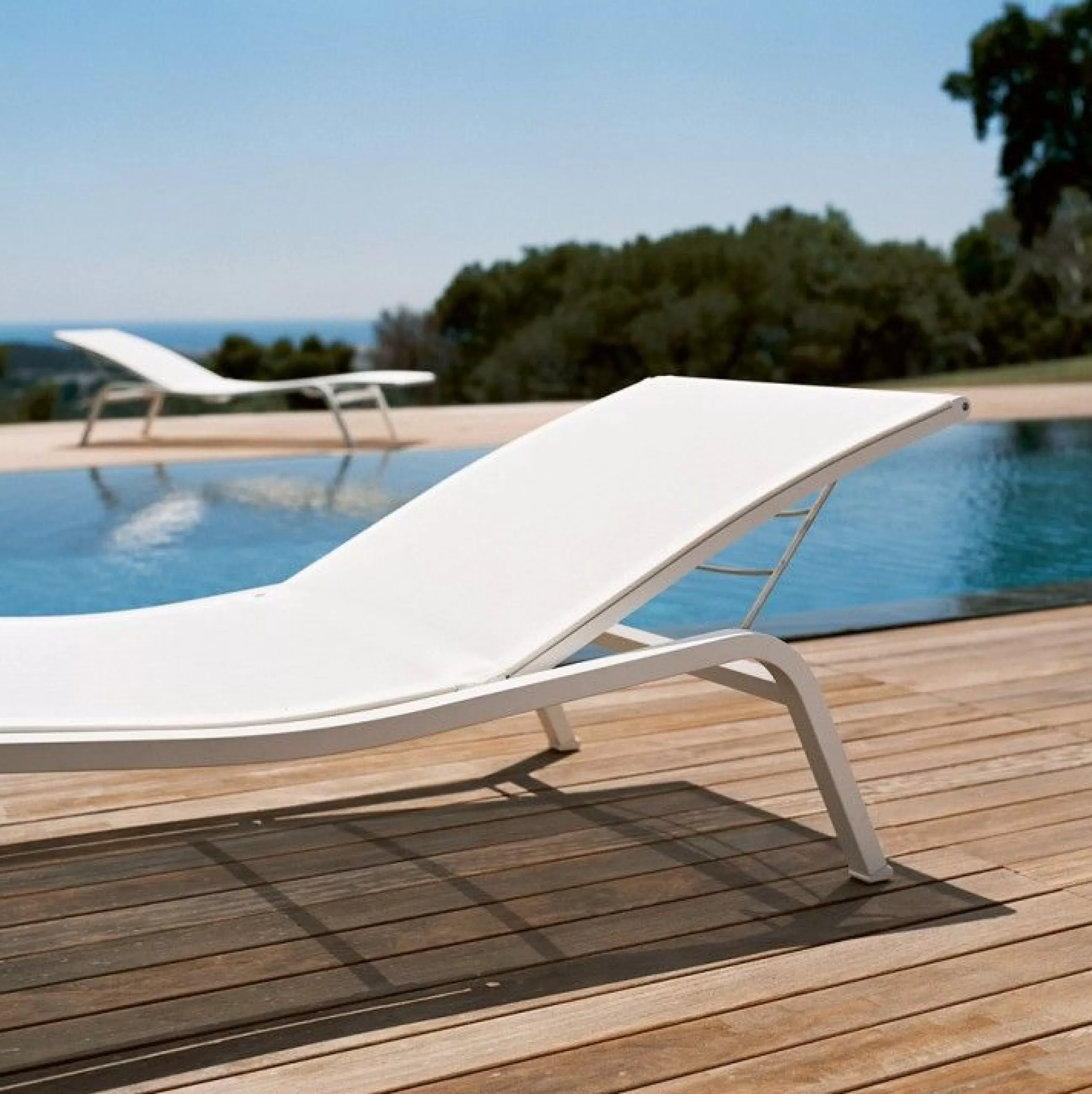 Bains De Soleil Chaises Longues Et Hamacs>Fermob Transat Inclinable Empilable Alize Metalmetal & Tissu/ Larg. 80 Cm - 5 Positions - Blanc