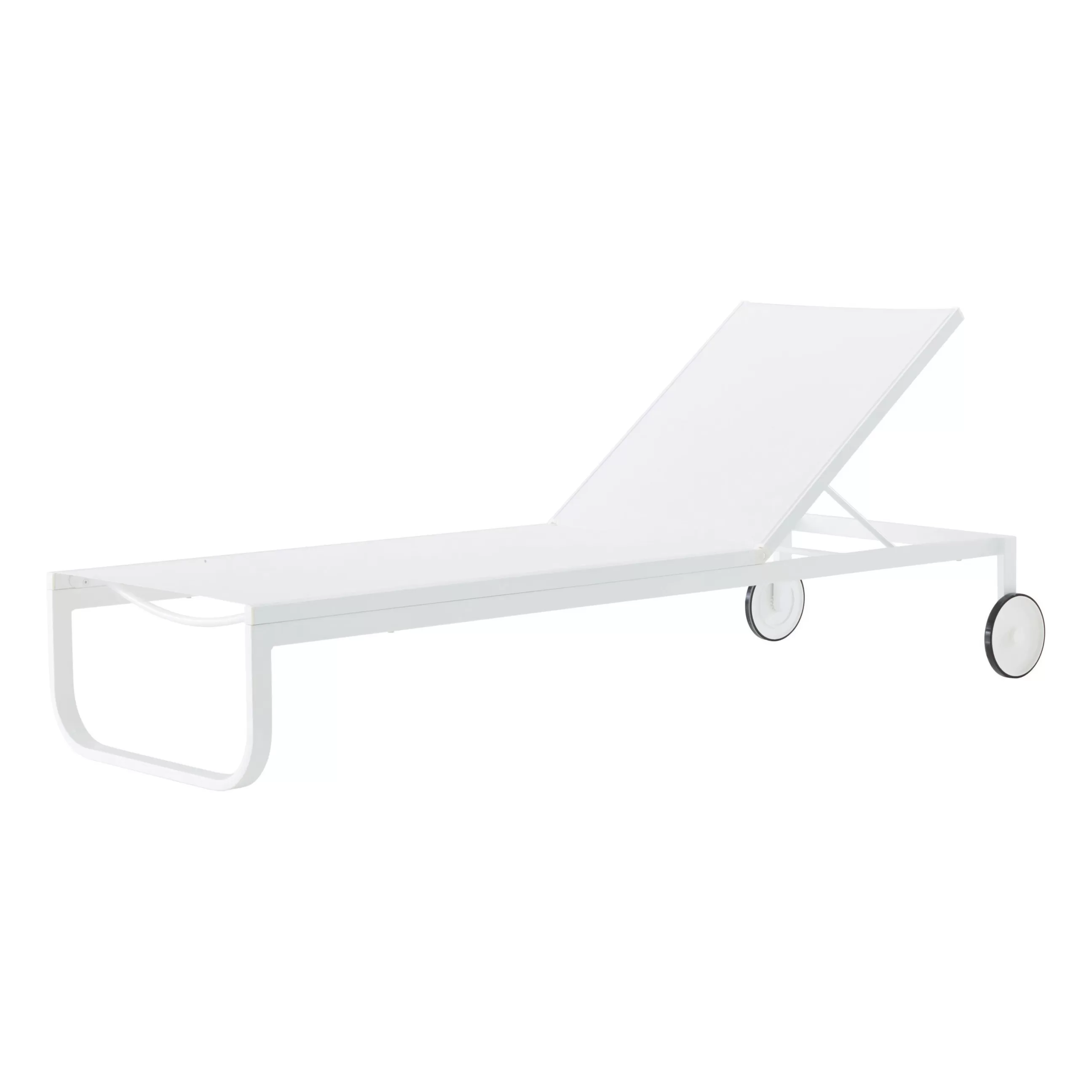 Bains De Soleil Chaises Longues Et Hamacs>Cinna Transat Inclinable Empilable Lettino Metal Tissu / Empilable - Blanc